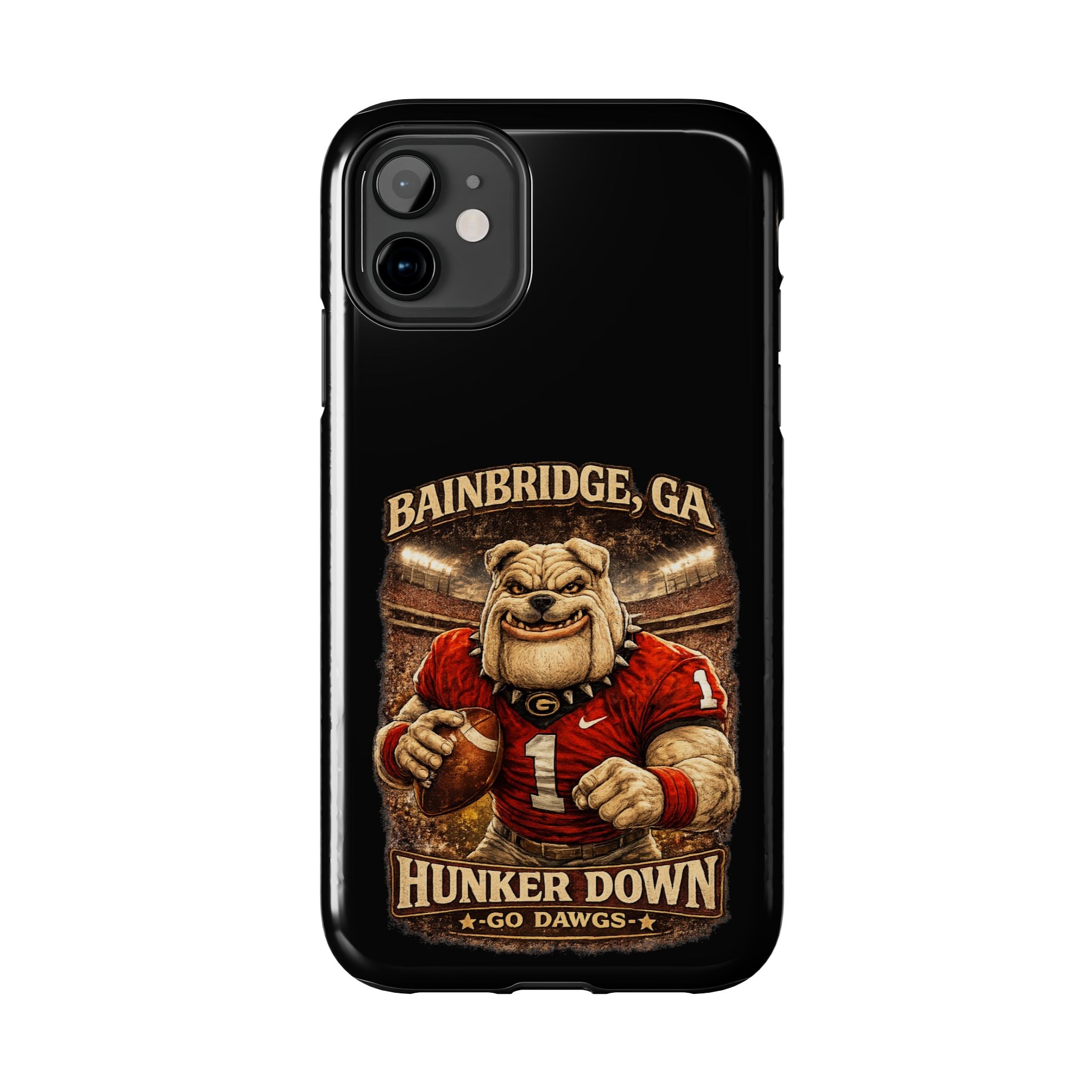 Bainbridge GA Bulldog Football Tough Phone Case — "Hunker Down" Game Day Protector