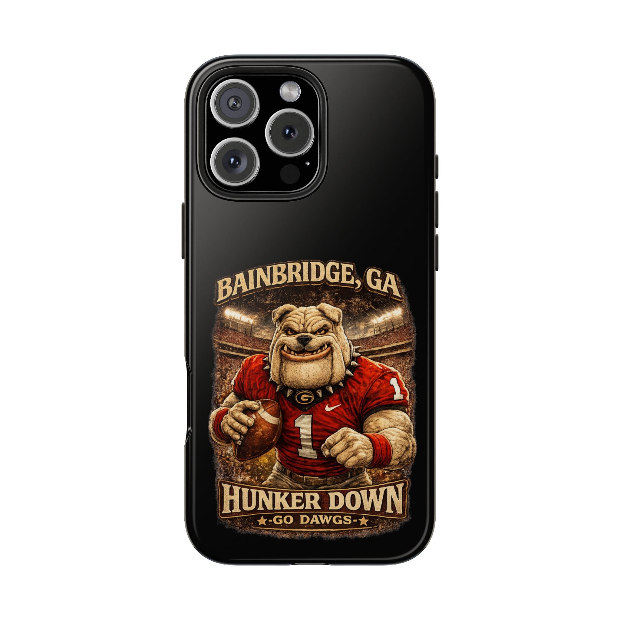 Bainbridge GA Bulldog Football Tough Phone Case — "Hunker Down" Game Day Protector