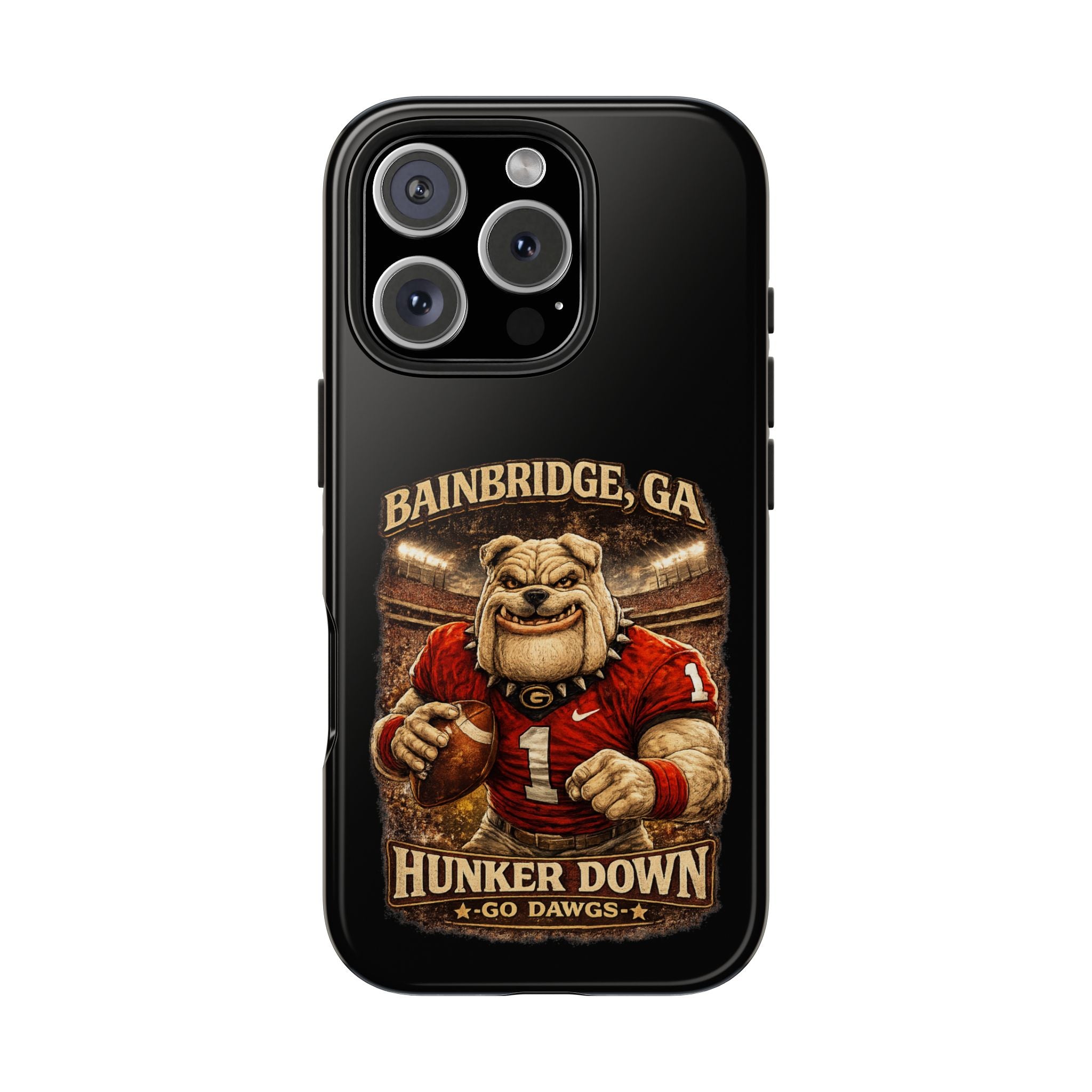 Bainbridge GA Bulldog Football Tough Phone Case — "Hunker Down" Game Day Protector