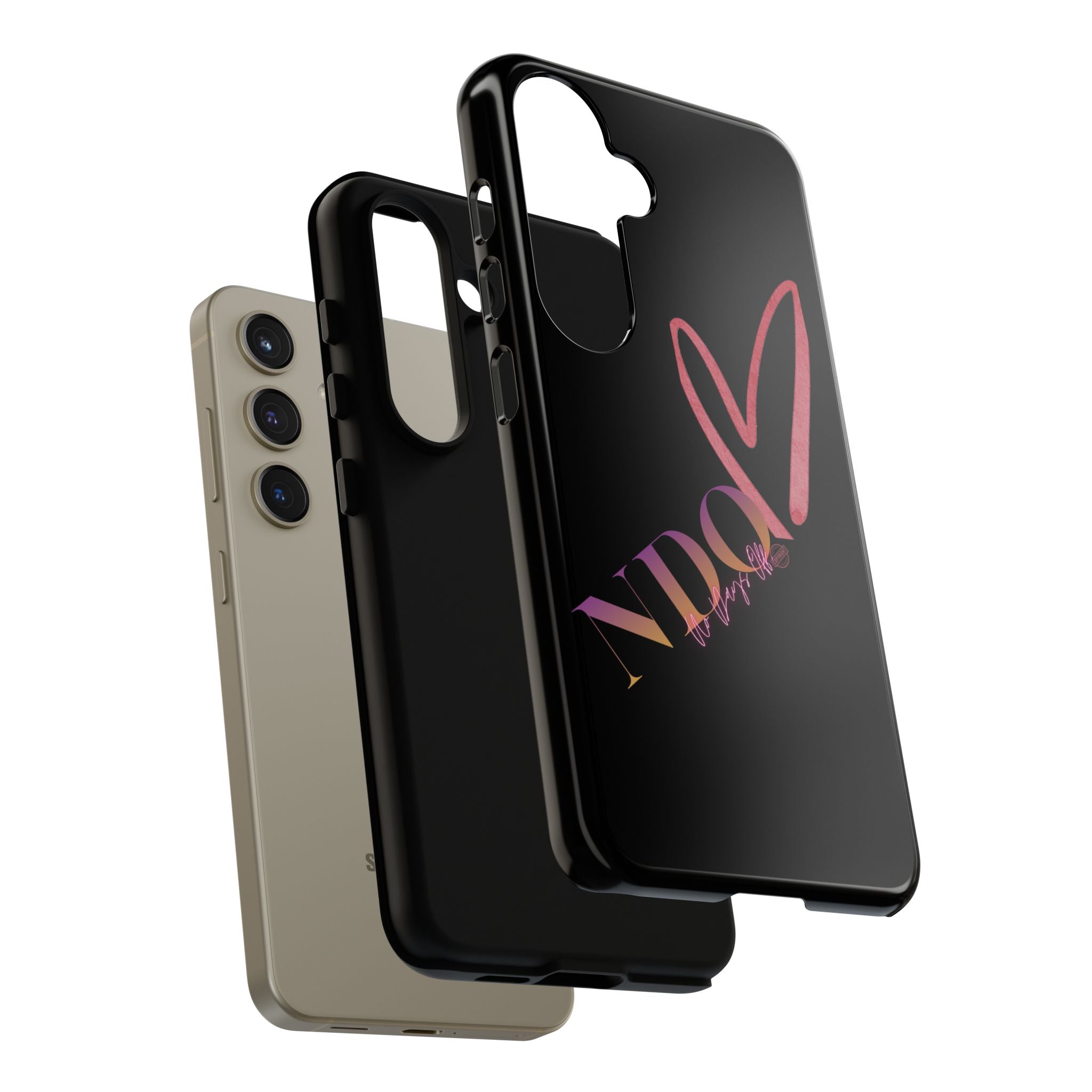 NDO Heart Phone Case – Slim Tough Protective iPhone Cover with Pink Heart Design