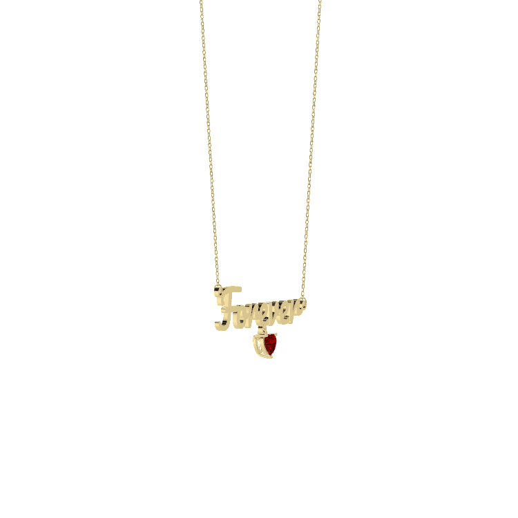 Birthstone Name Necklace