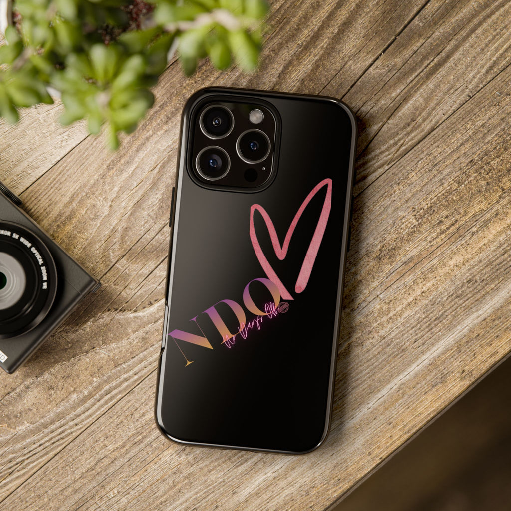 NDO Heart Phone Case – Slim Tough Protective iPhone Cover with Pink Heart Design