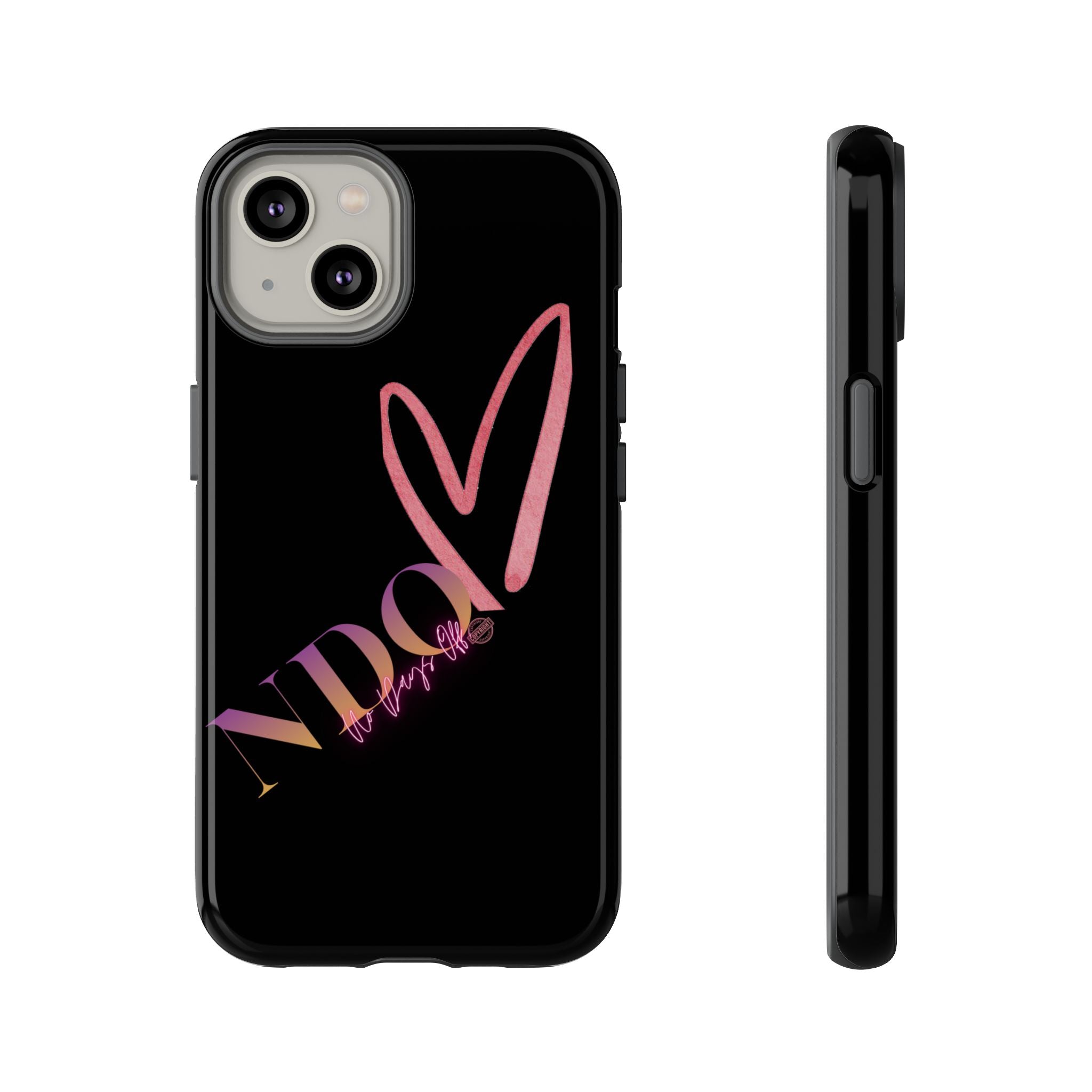 NDO Heart Phone Case – Slim Tough Protective iPhone Cover with Pink Heart Design
