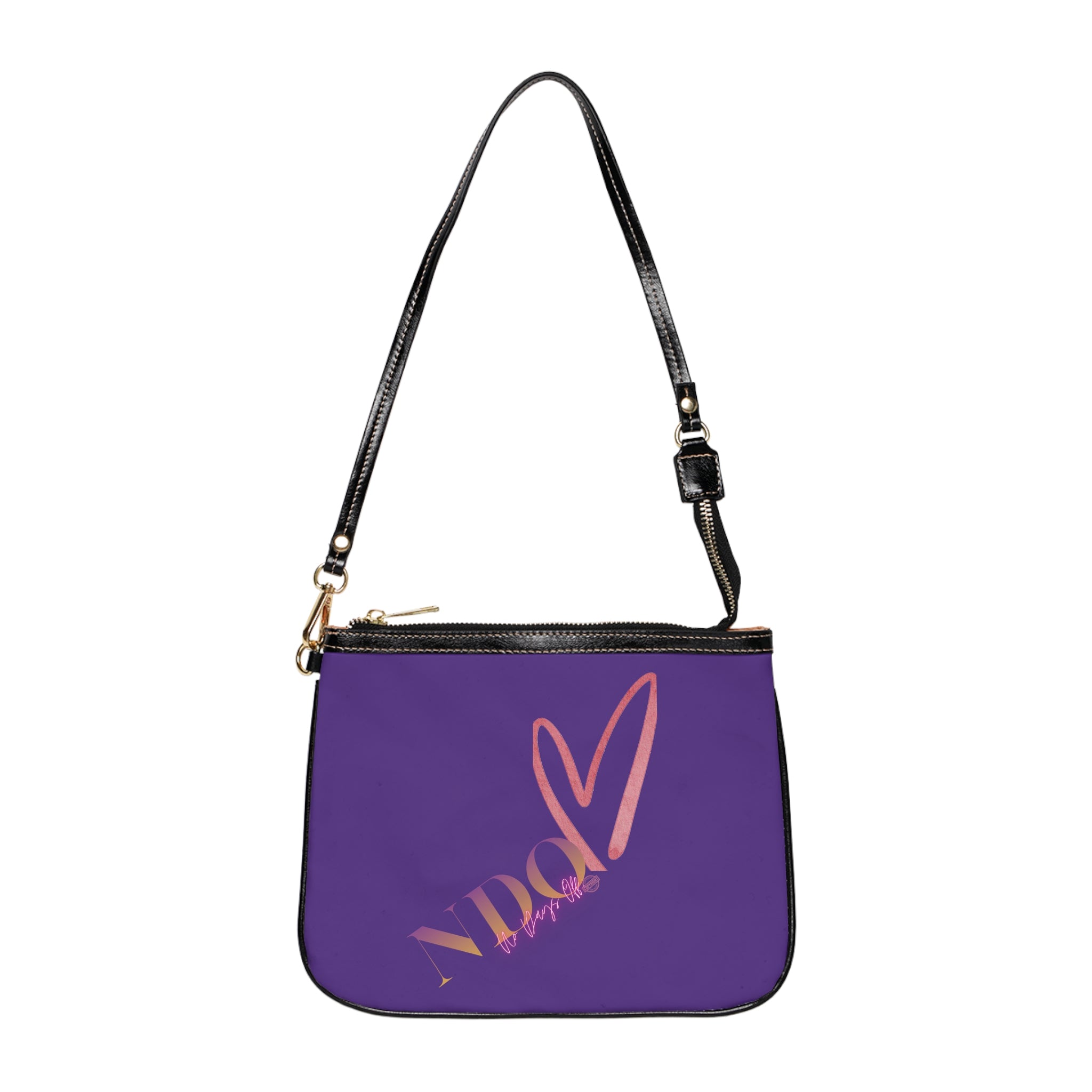 No Day's Off-Small Shoulder Bag - Purple Heart 'NDO' Logo Crossbody Purse