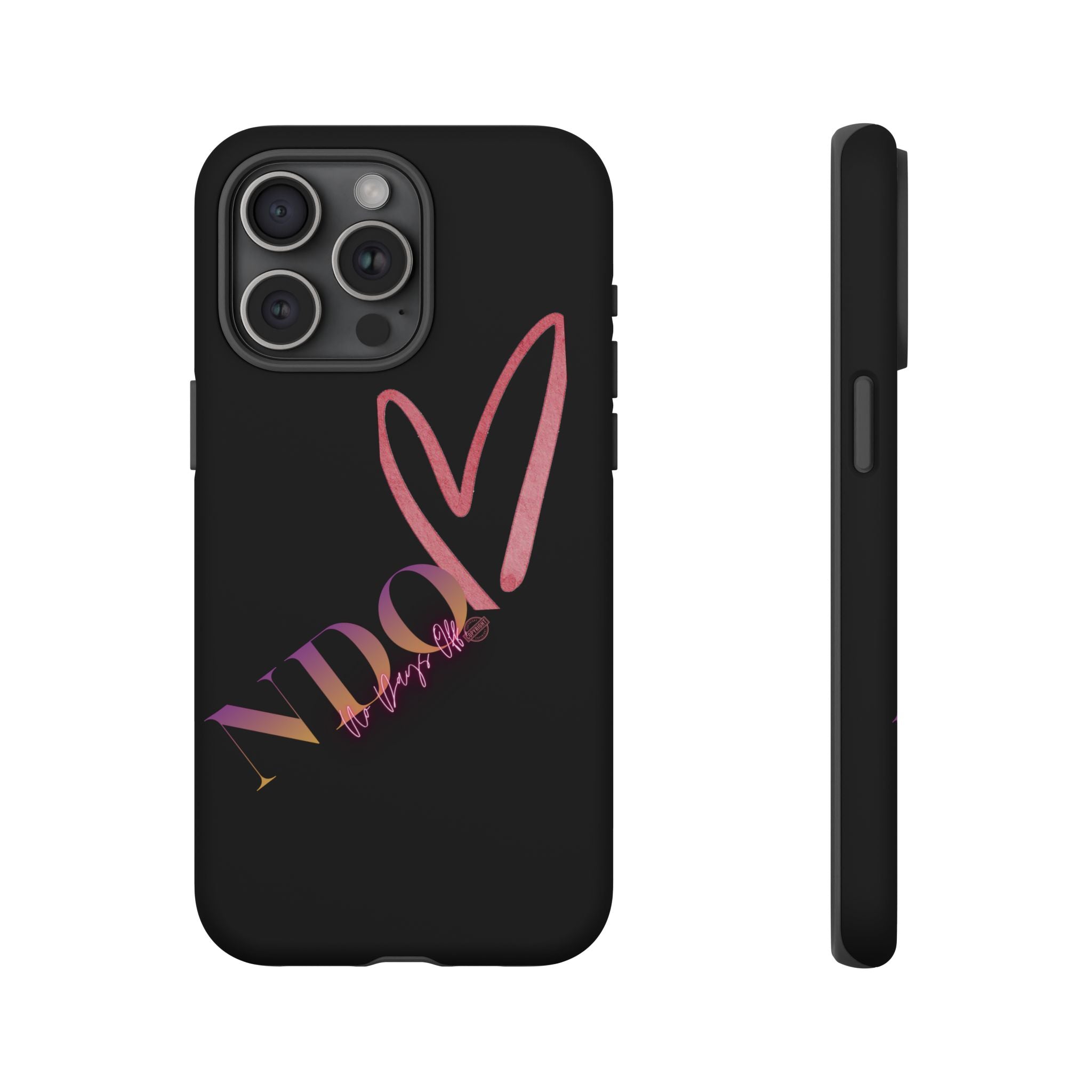 NDO Heart Phone Case – Slim Tough Protective iPhone Cover with Pink Heart Design