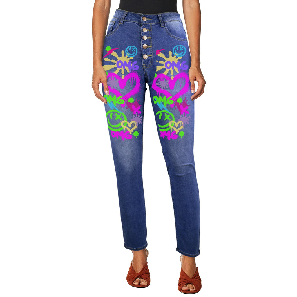 NOD- "OMG" Front Graffitti Women's Jeans
