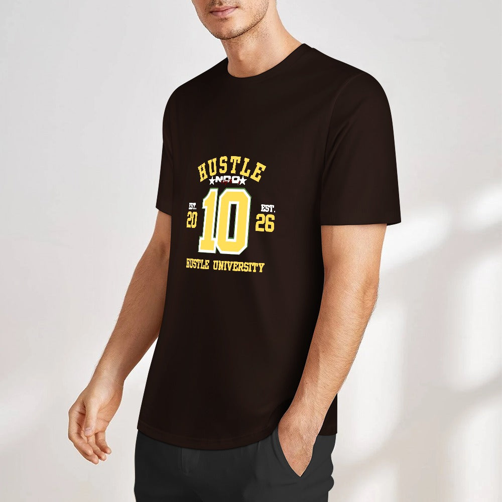 NDO Brown Hustle University New  Pure cotton short sleeved T-shirt