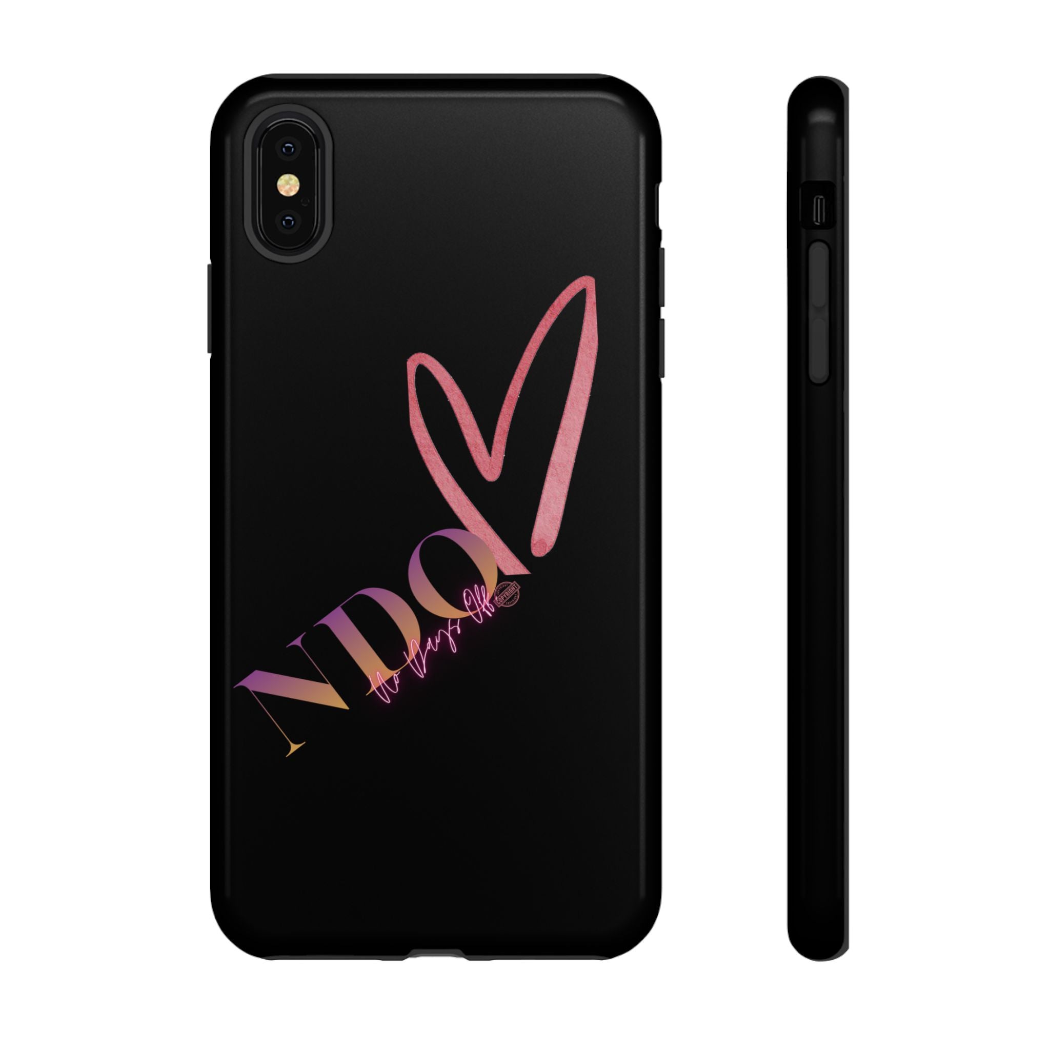 NDO Heart Phone Case – Slim Tough Protective iPhone Cover with Pink Heart Design
