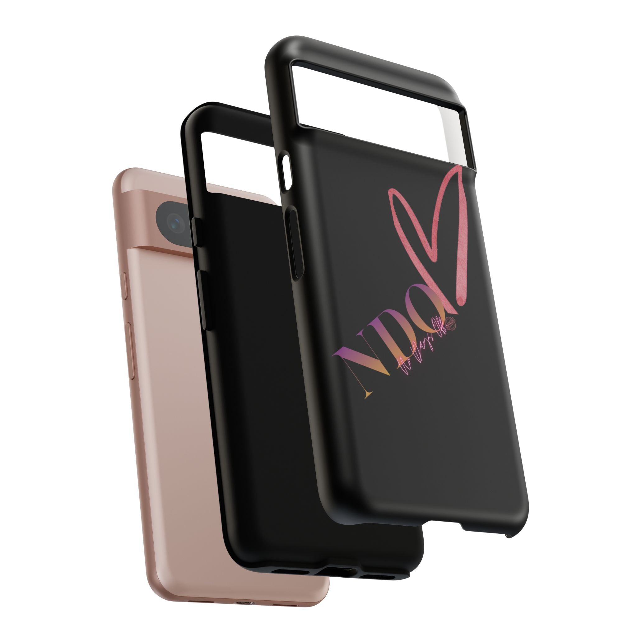NDO Heart Phone Case – Slim Tough Protective iPhone Cover with Pink Heart Design