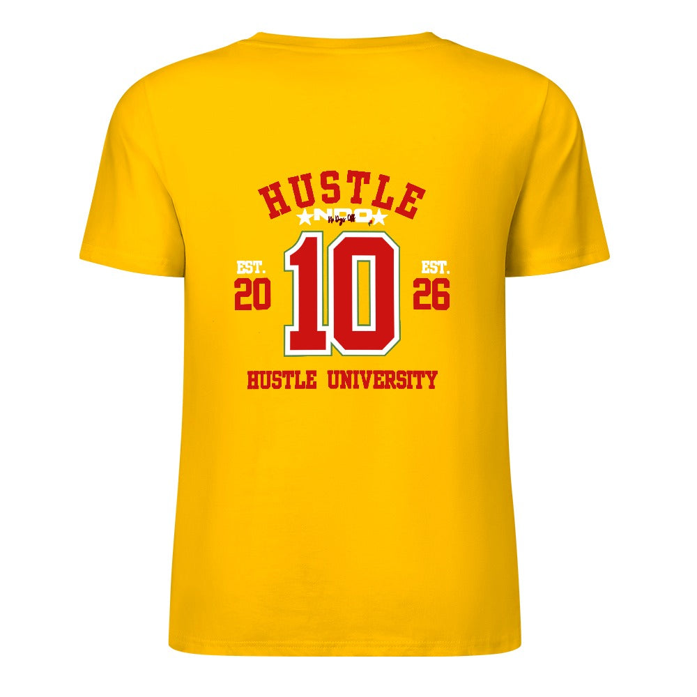 NDO Red Hustle University New  Pure cotton short sleeved T-shirt