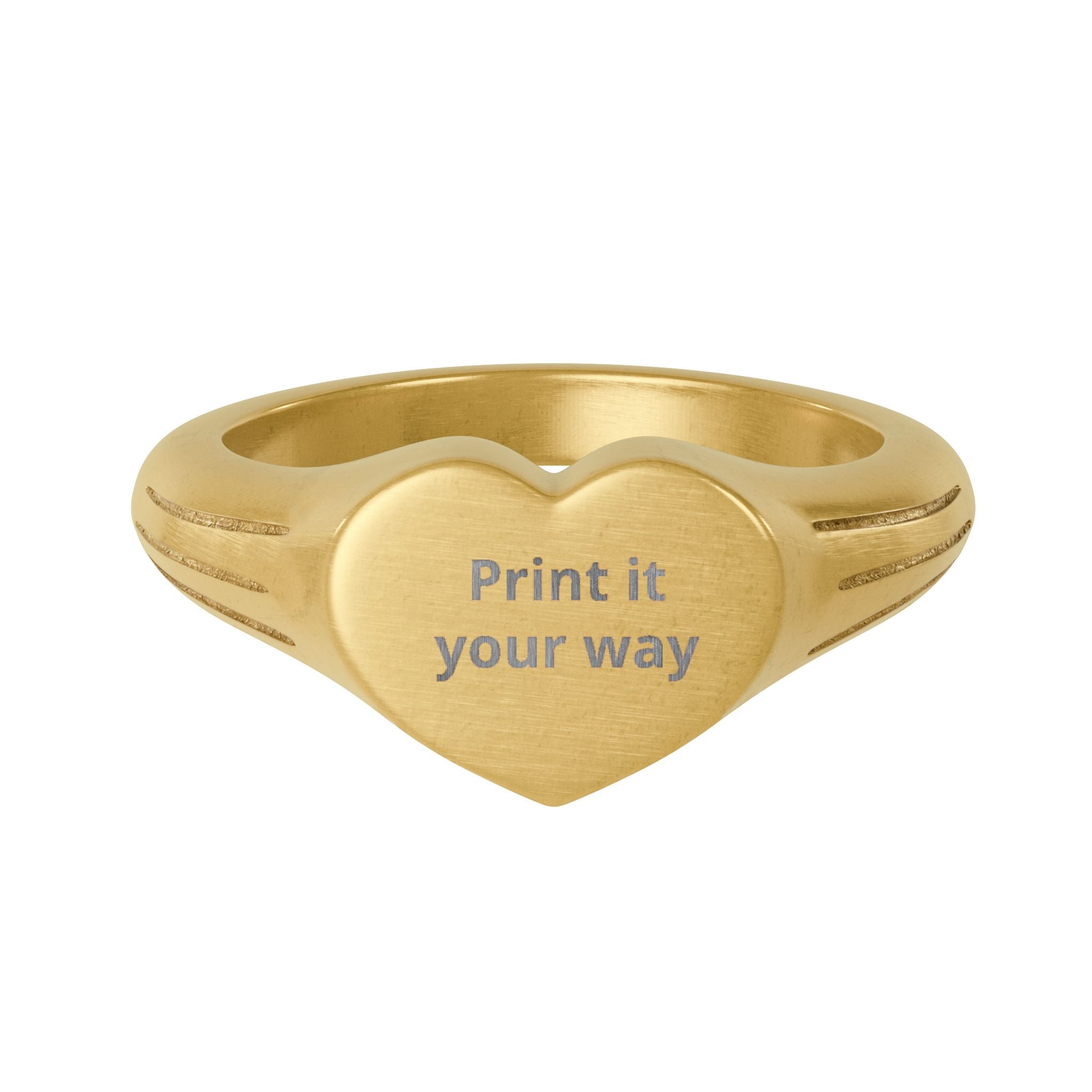 Engravable Heart Signet Ring — Personalized Stainless Steel Heart Ring