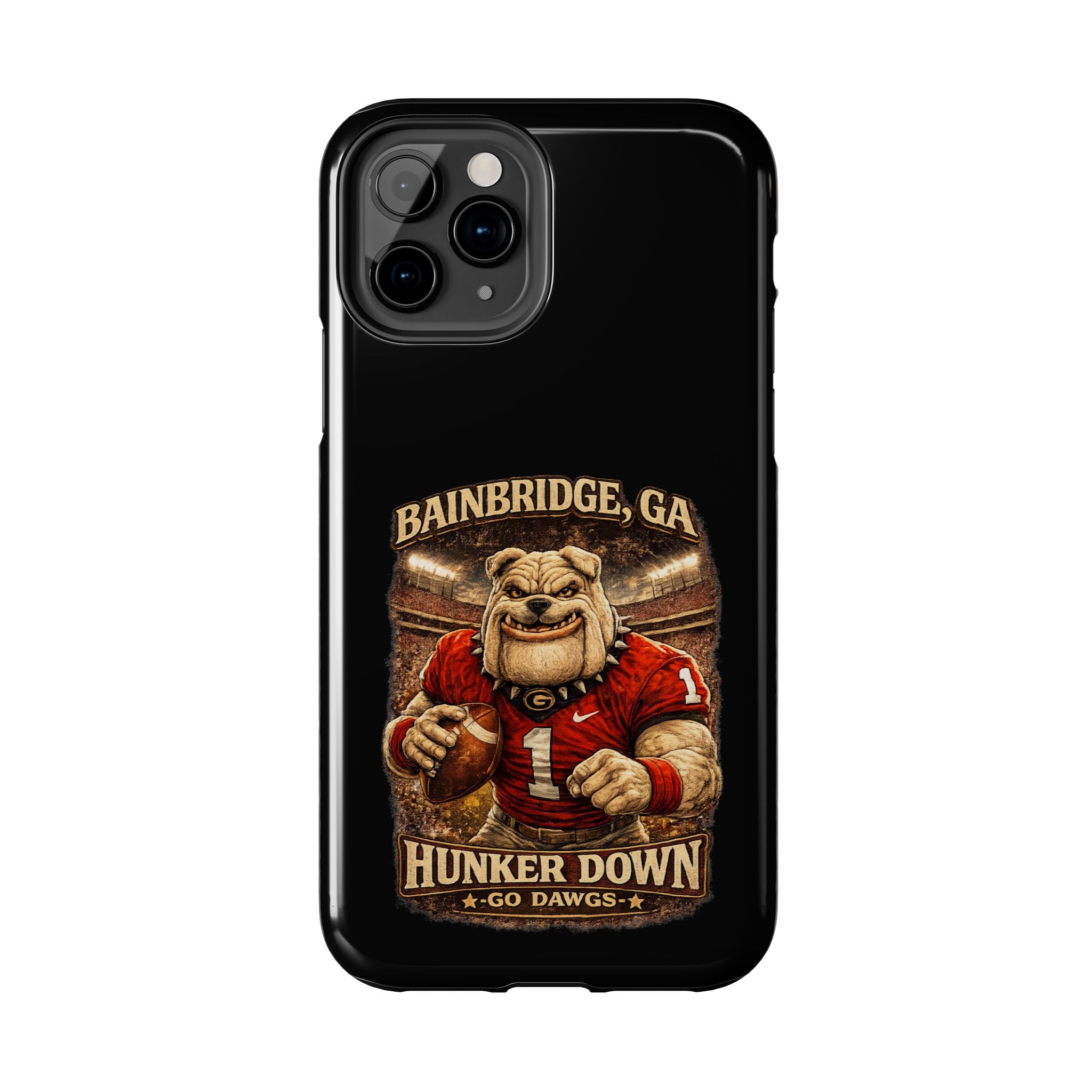 Bainbridge GA Bulldog Football Tough Phone Case — "Hunker Down" Game Day Protector