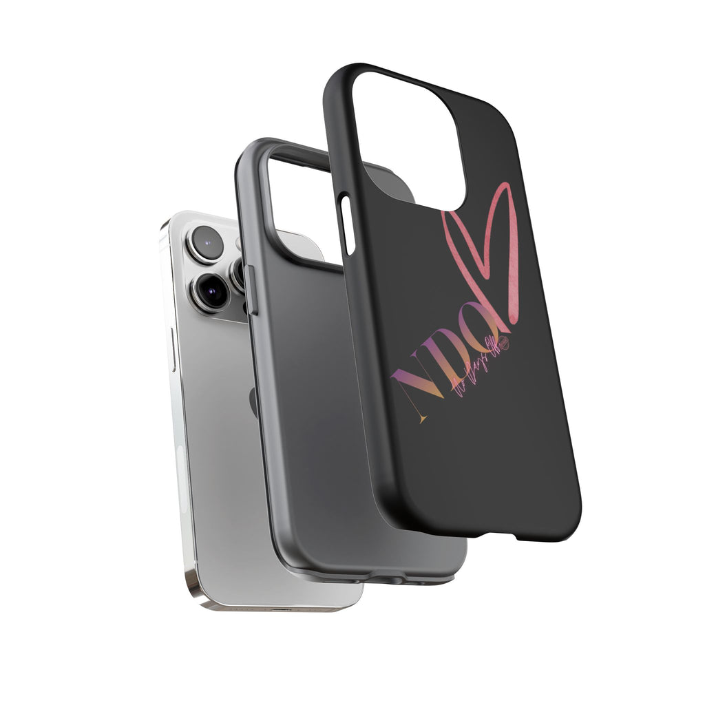 NDO Heart Phone Case – Slim Tough Protective iPhone Cover with Pink Heart Design
