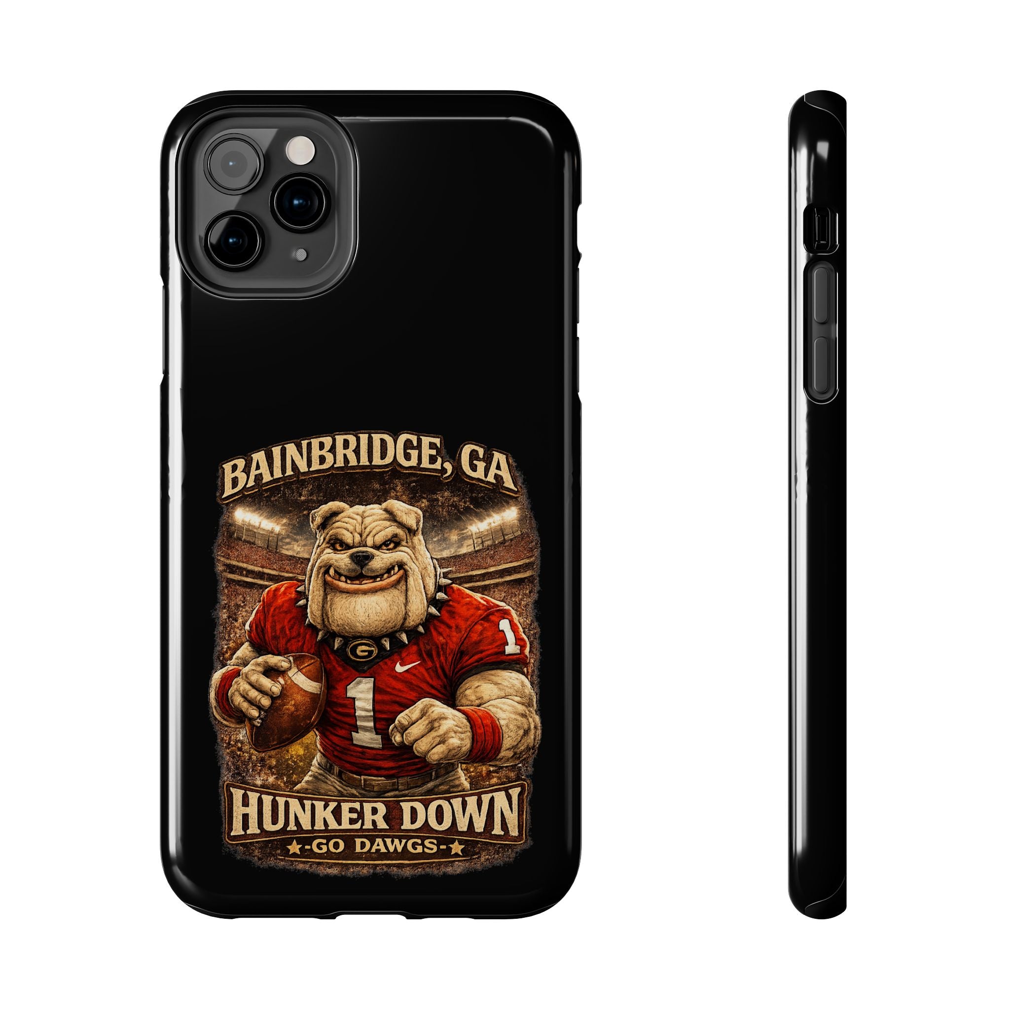 Bainbridge GA Bulldog Football Tough Phone Case — "Hunker Down" Game Day Protector