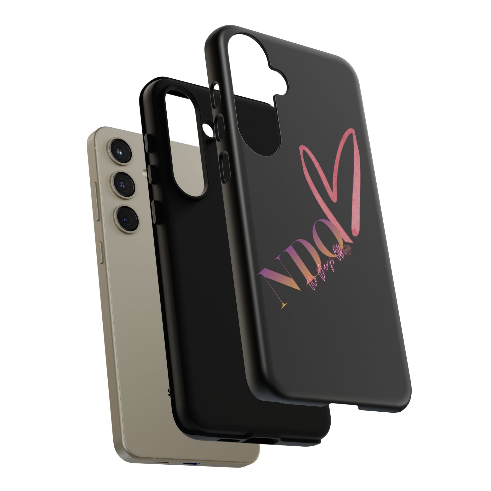 NDO Heart Phone Case – Slim Tough Protective iPhone Cover with Pink Heart Design