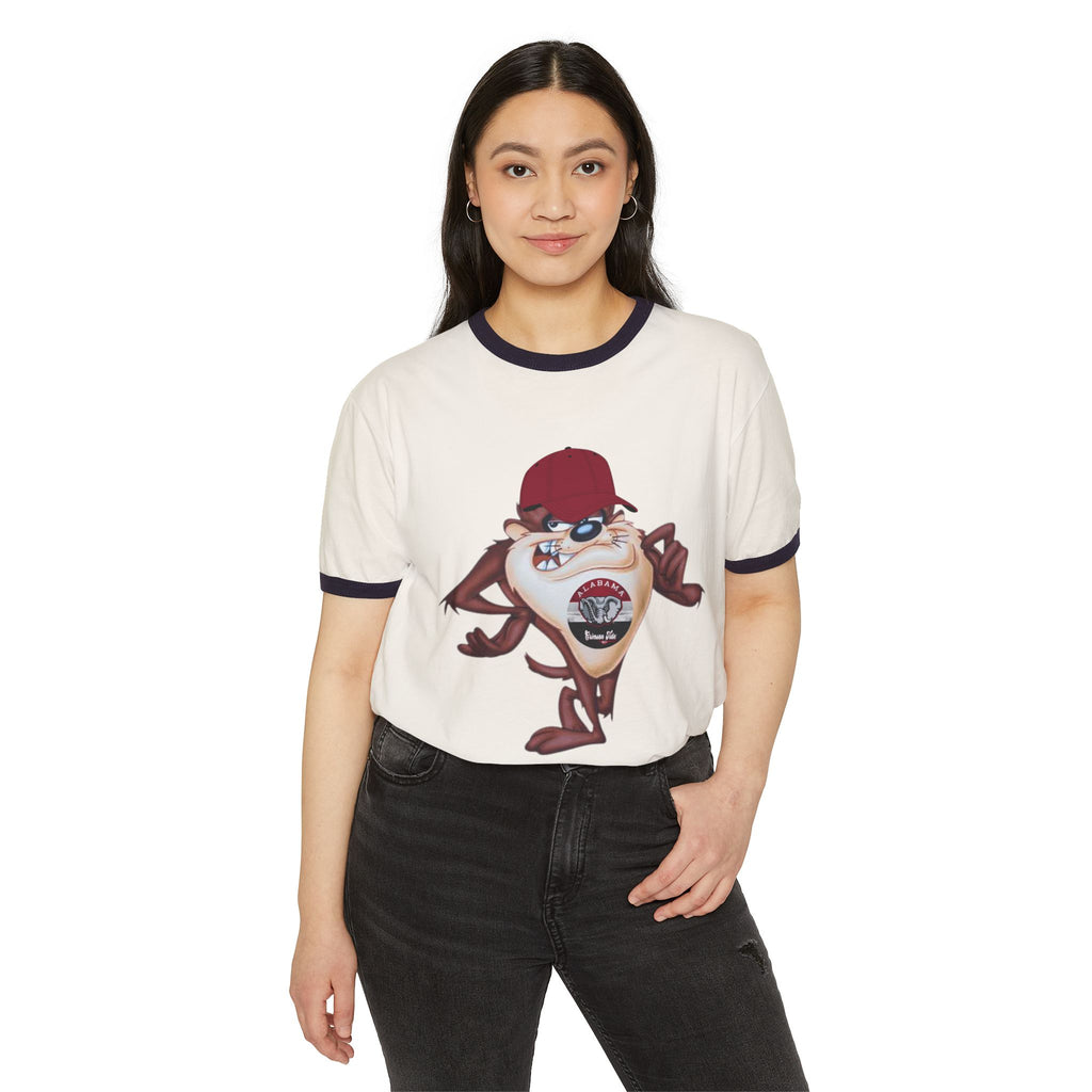 Vintage Cartoon Taz  Alabama Ringer Tee — Retro Looney Tunes T-Shirt