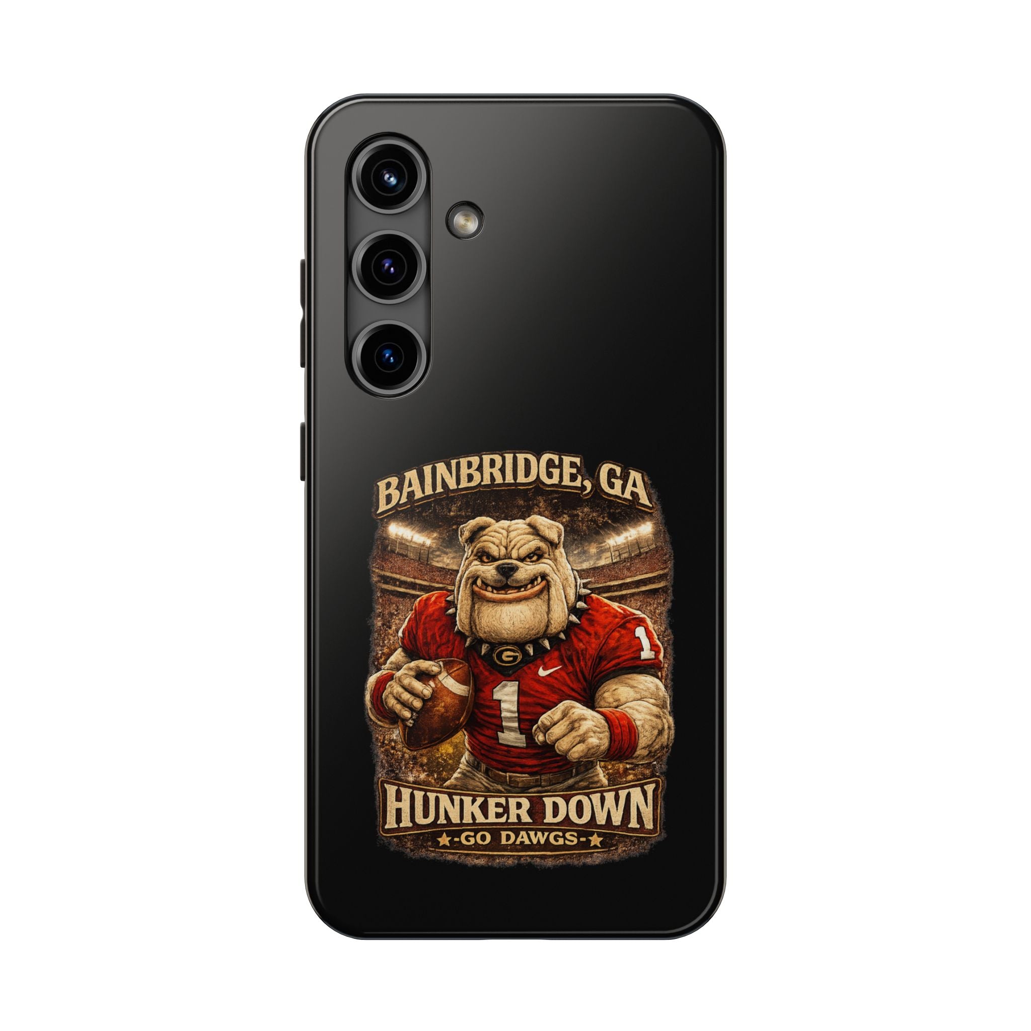 Bainbridge GA Bulldog Football Tough Phone Case — "Hunker Down" Game Day Protector