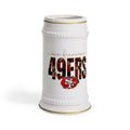 San Francisco 49ers Beer Stein Mug – Vintage Floral Team Logo Ceramic Stein