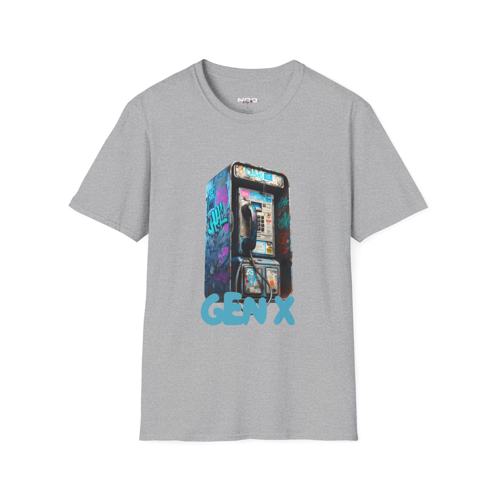 Gen X Retro Payphone Tee — Vintage Graffiti Phone Graphic T-Shirt