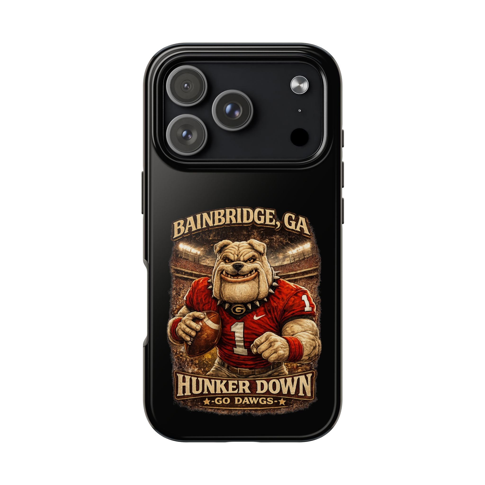 Bainbridge GA Bulldog Football Tough Phone Case — "Hunker Down" Game Day Protector