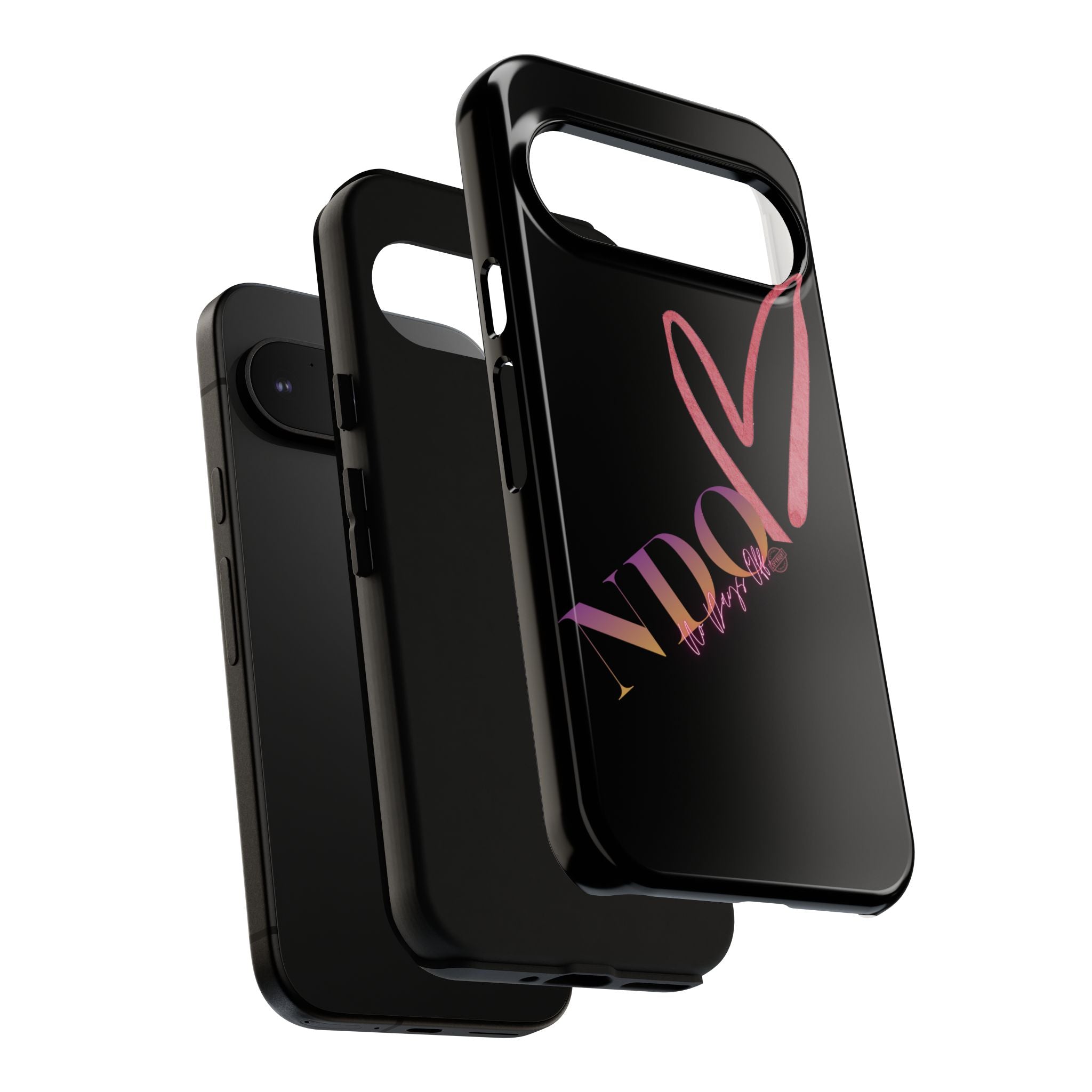 NDO Heart Phone Case – Slim Tough Protective iPhone Cover with Pink Heart Design