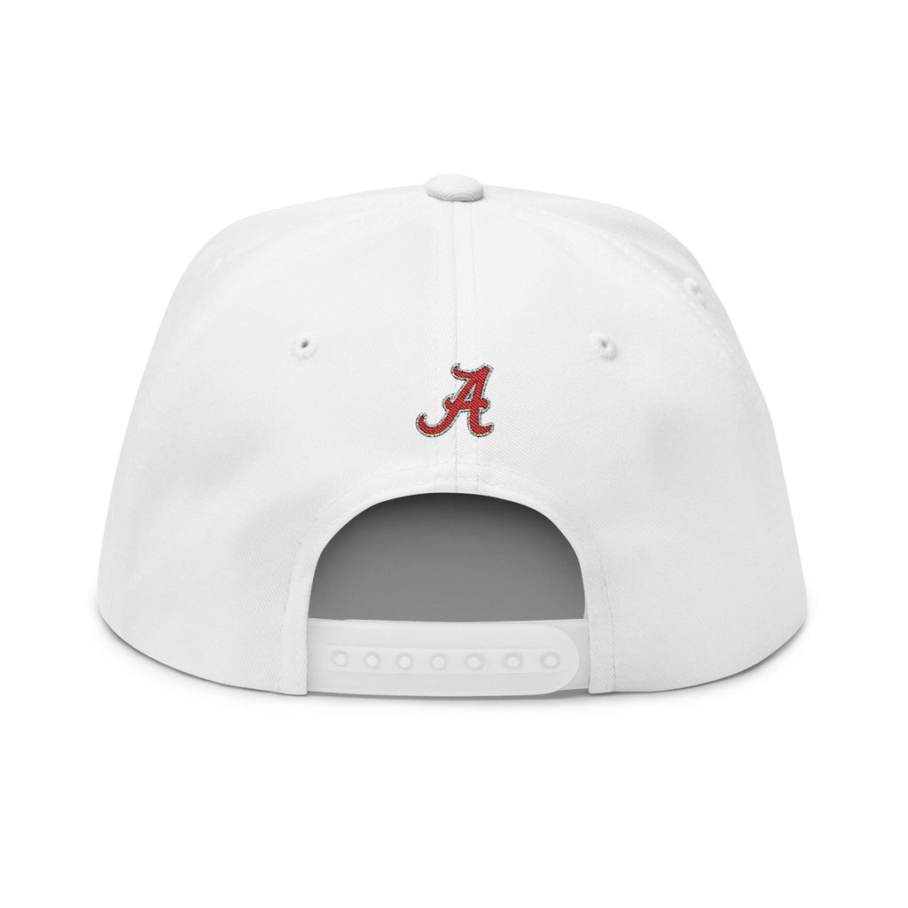 Embroidered Flat Bill Cap — "Straight Outta Bama" Crimson Snapback