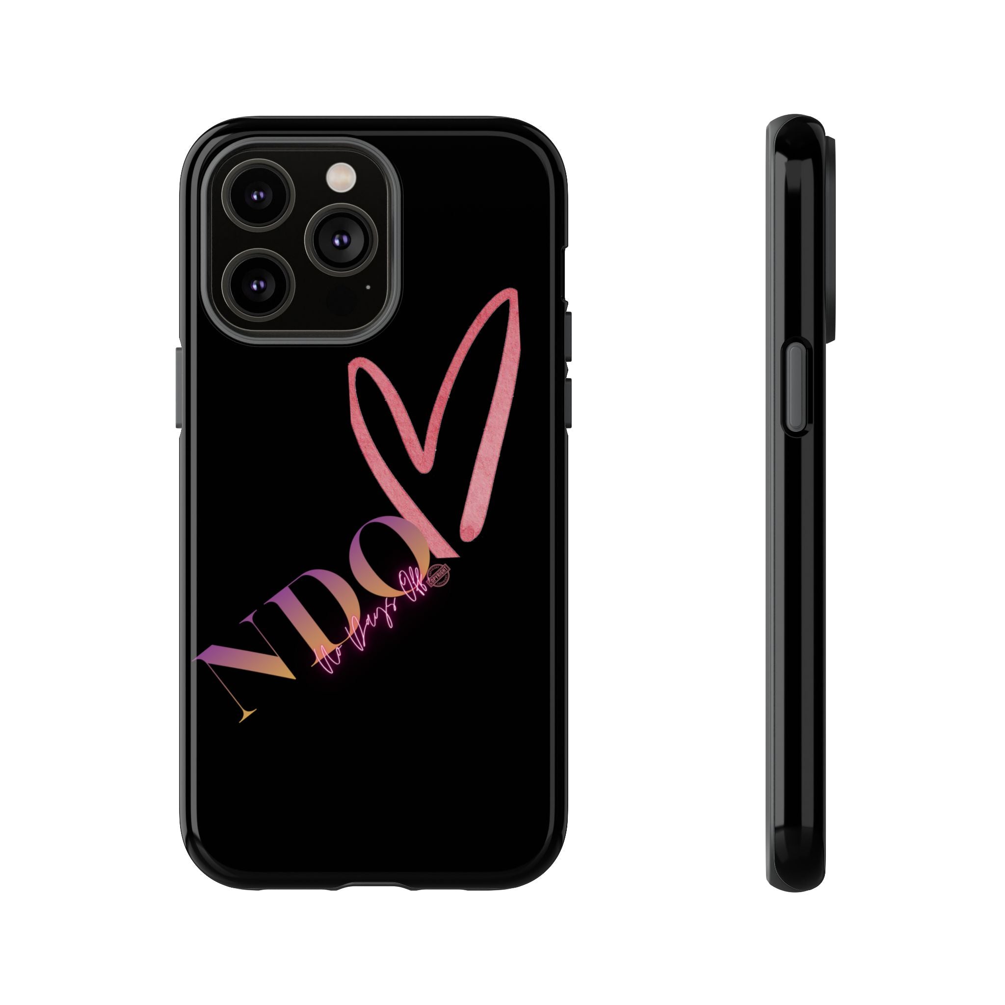 NDO Heart Phone Case – Slim Tough Protective iPhone Cover with Pink Heart Design