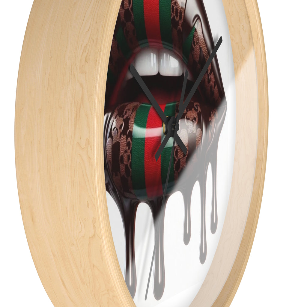 Designer Drip Lips Wall Clock — Bold Luxury Fashion Accent Clock