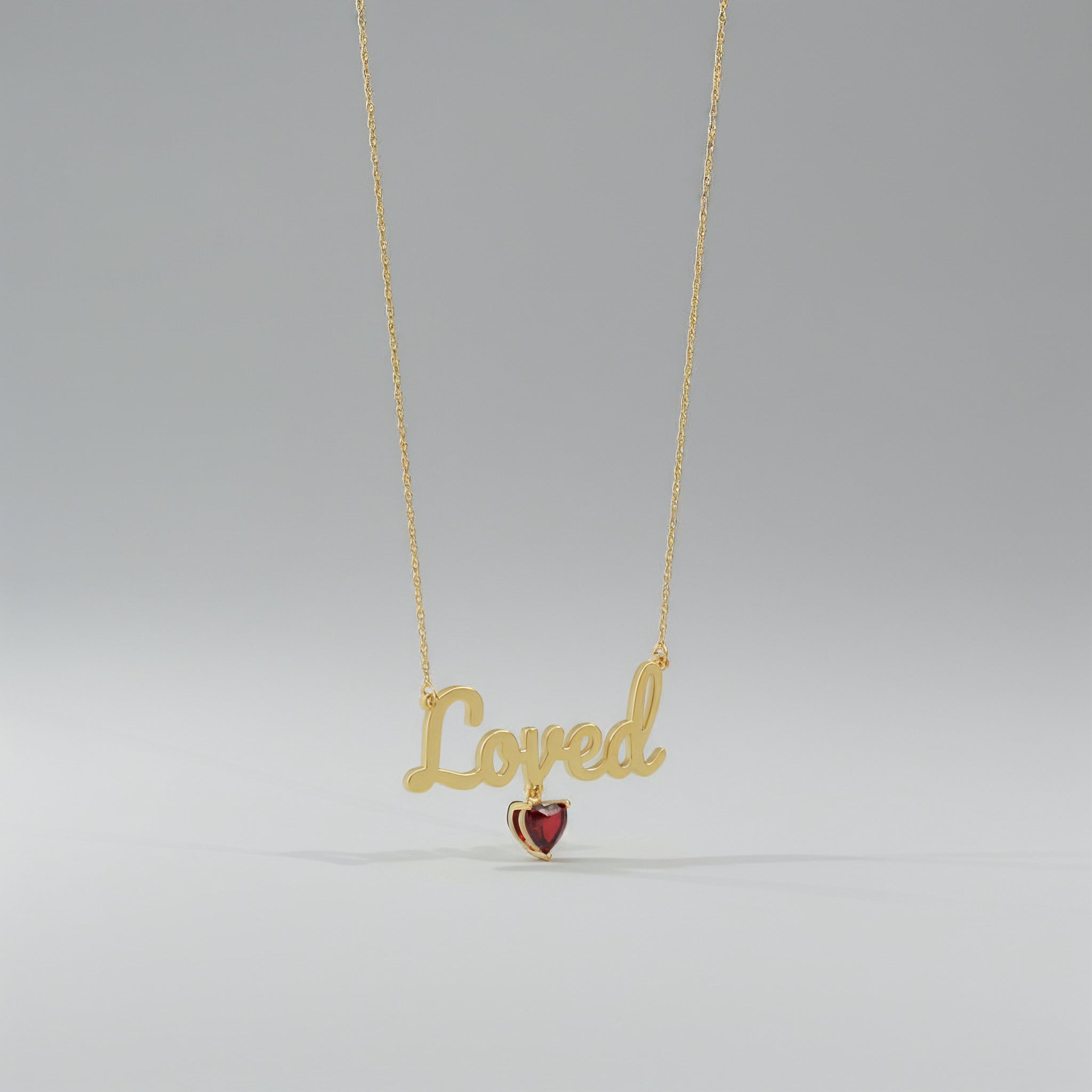 Customize this 18k Gold Plated Heart Birthstone Name Necklace SN001G