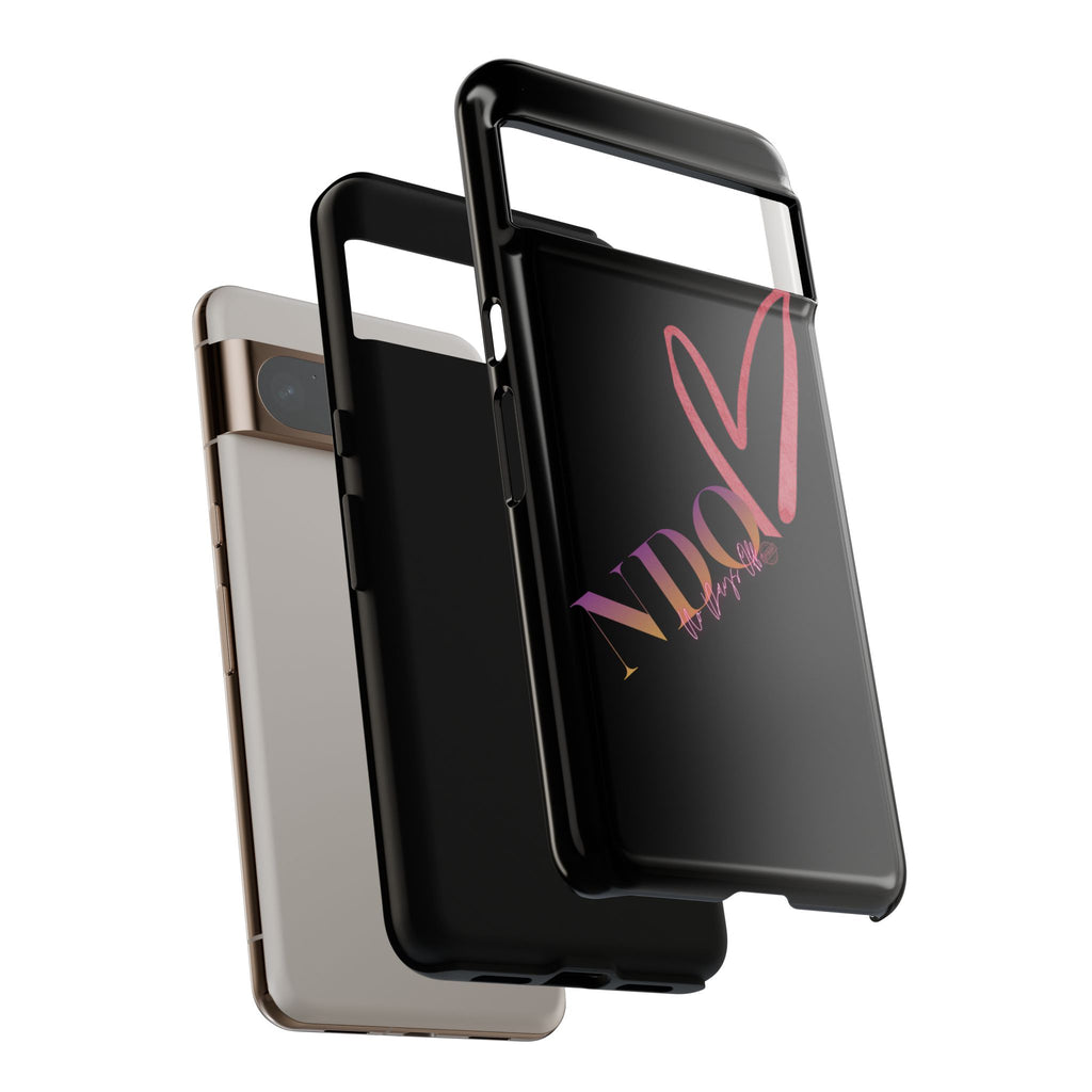 NDO Heart Phone Case – Slim Tough Protective iPhone Cover with Pink Heart Design