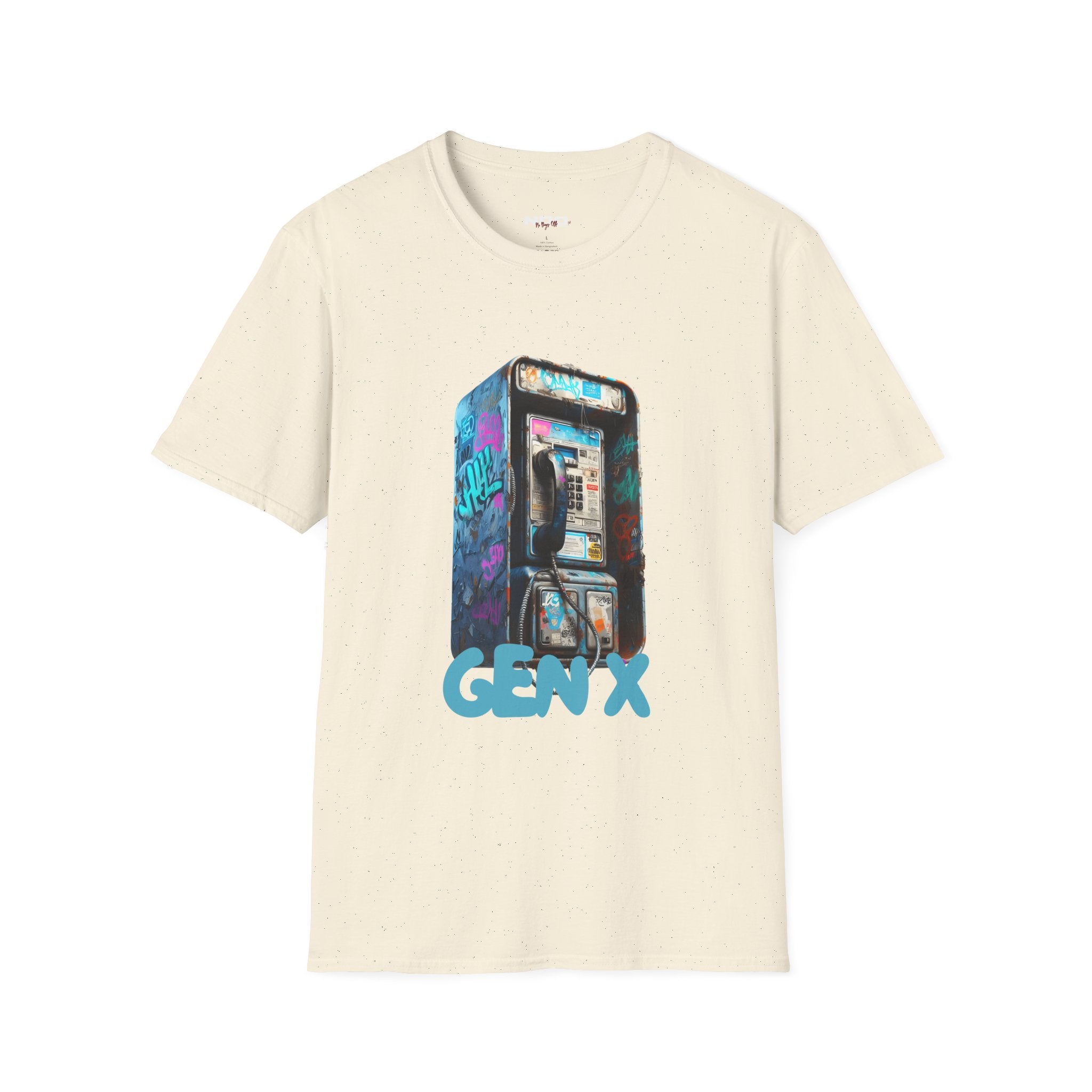 Gen X Retro Payphone Tee — Vintage Graffiti Phone Graphic T-Shirt