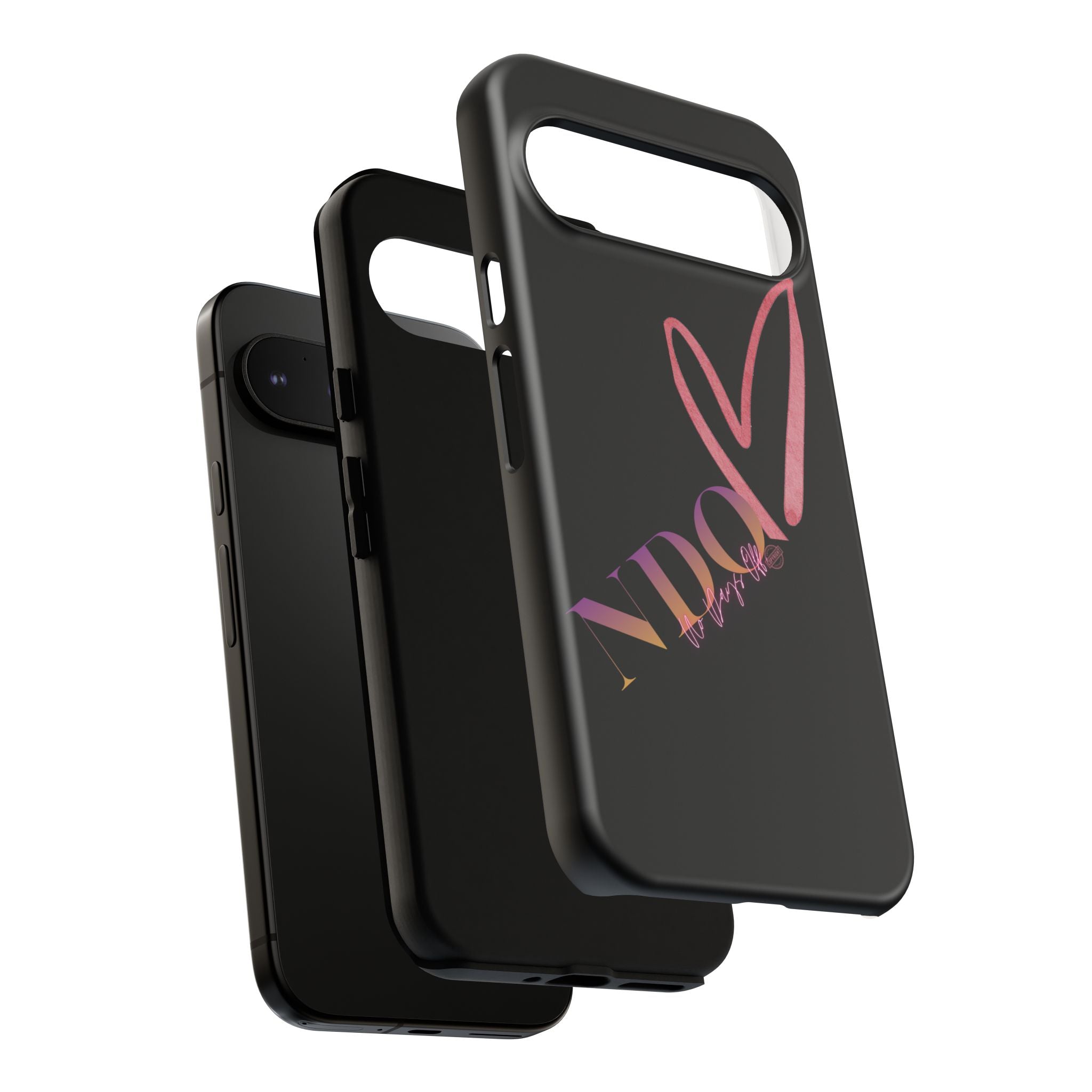 NDO Heart Phone Case – Slim Tough Protective iPhone Cover with Pink Heart Design