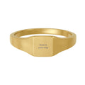 Gold Square Signet Ring — Personalized Stainless Steel Engraved Band