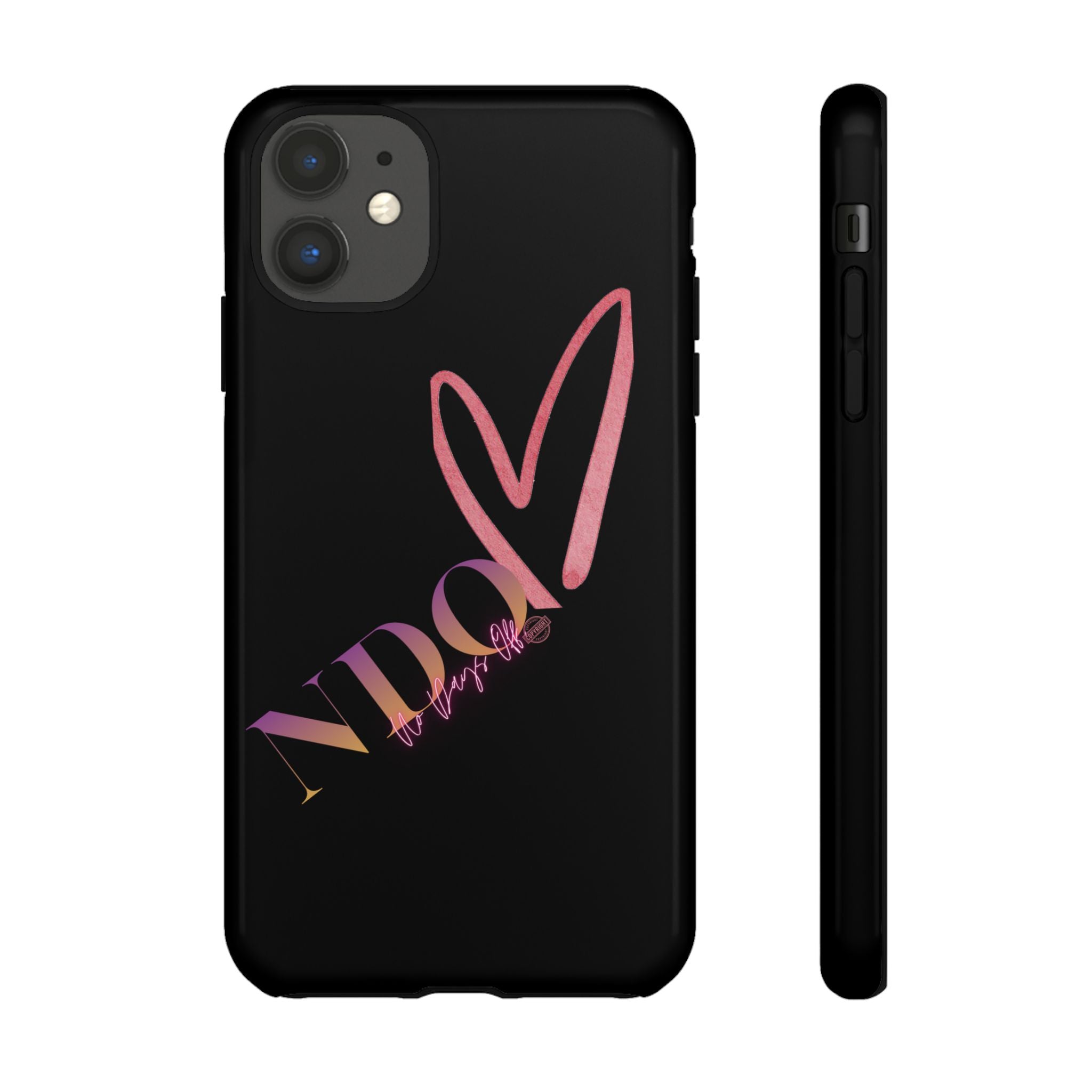 NDO Heart Phone Case – Slim Tough Protective iPhone Cover with Pink Heart Design