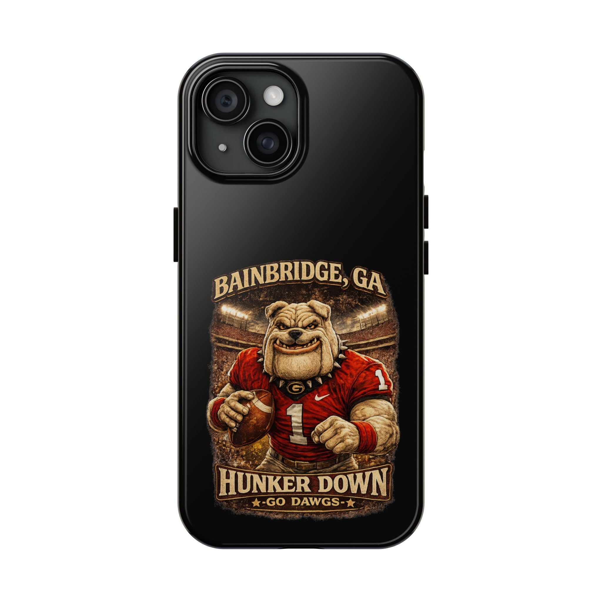 Bainbridge GA Bulldog Football Tough Phone Case — "Hunker Down" Game Day Protector
