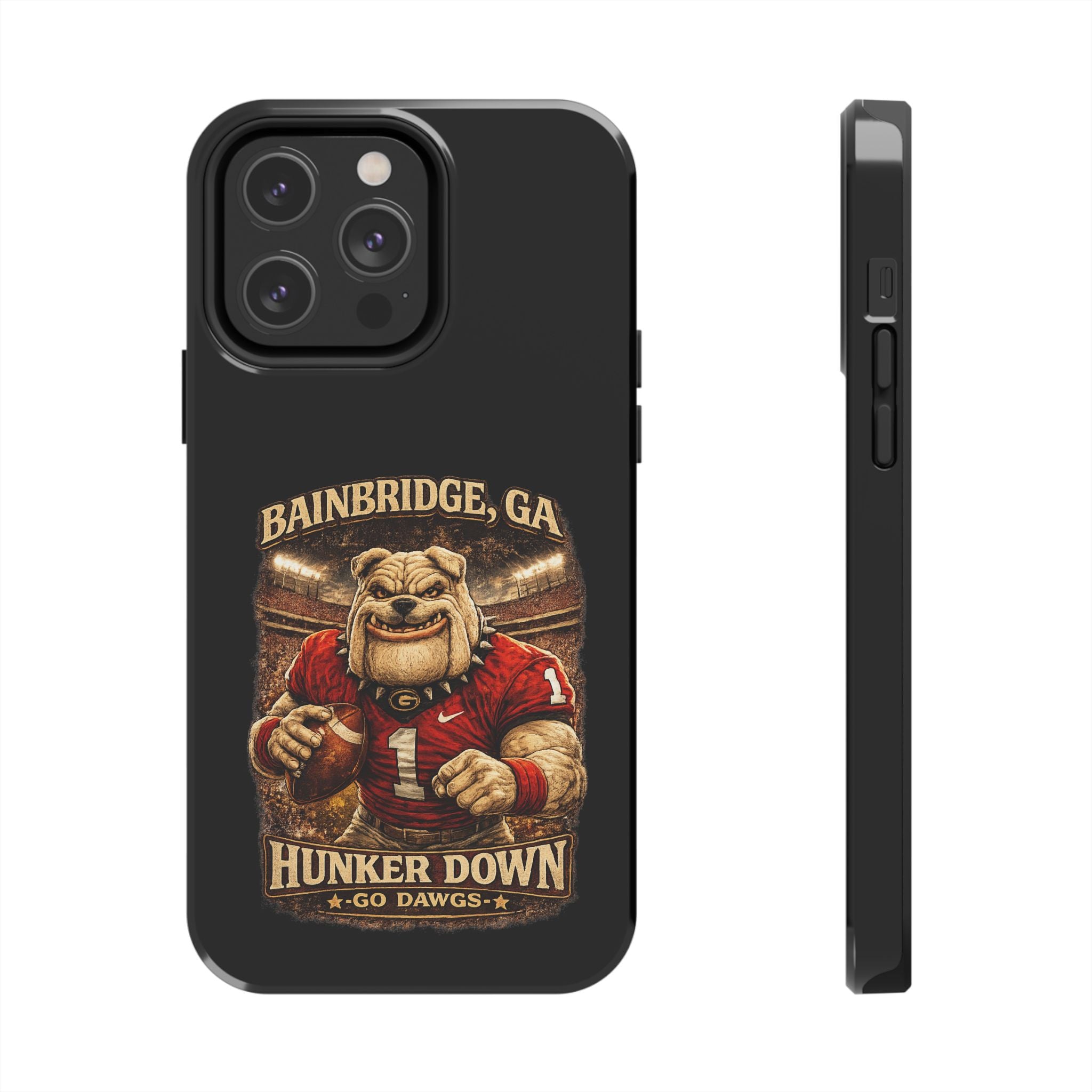 Bainbridge GA Bulldog Football Tough Phone Case — "Hunker Down" Game Day Protector