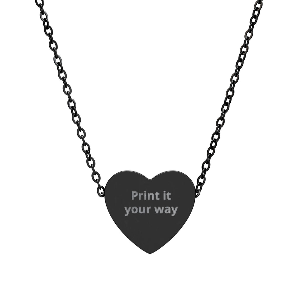 Engravable Heart Necklace — Personalized "Print it your way" Pendant
