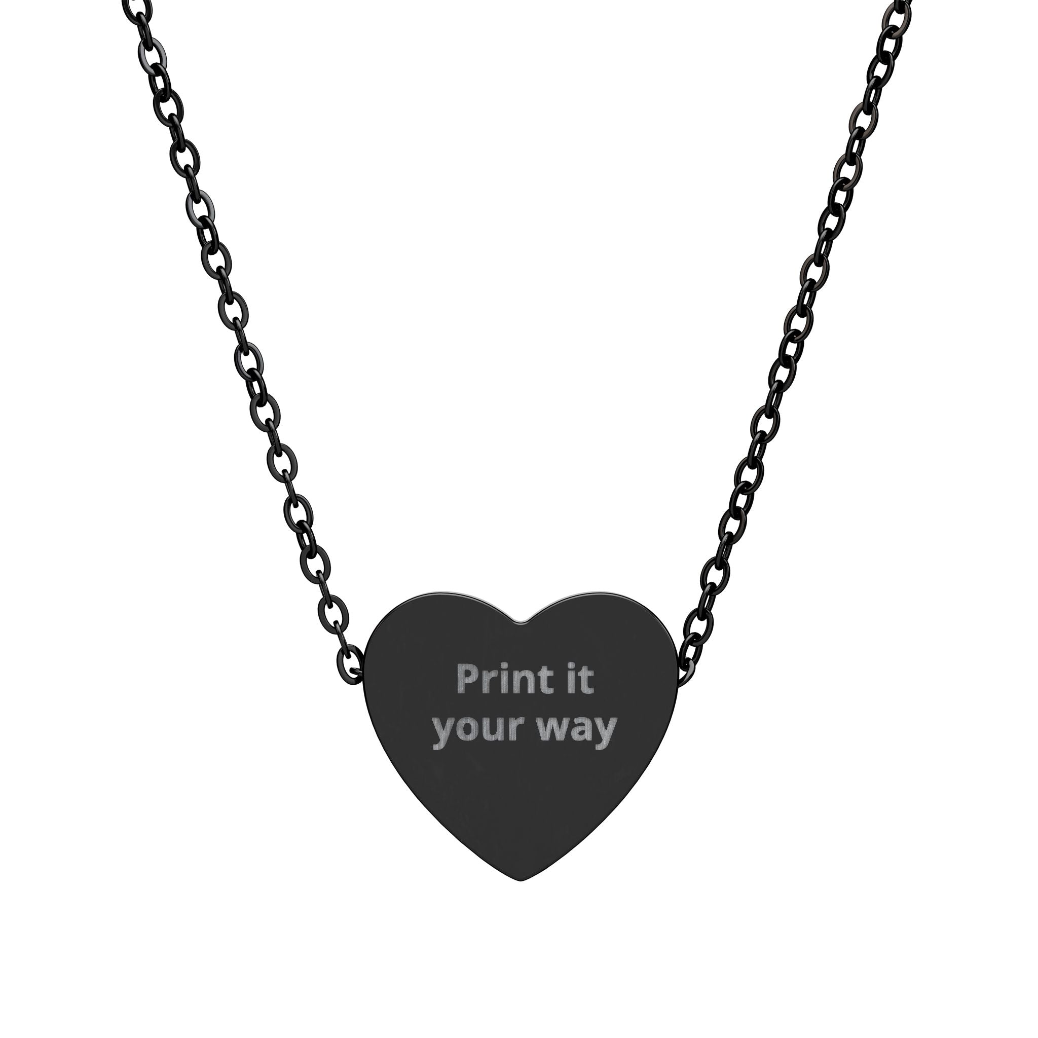 Engravable Heart Necklace — Personalized "Print it your way" Pendant