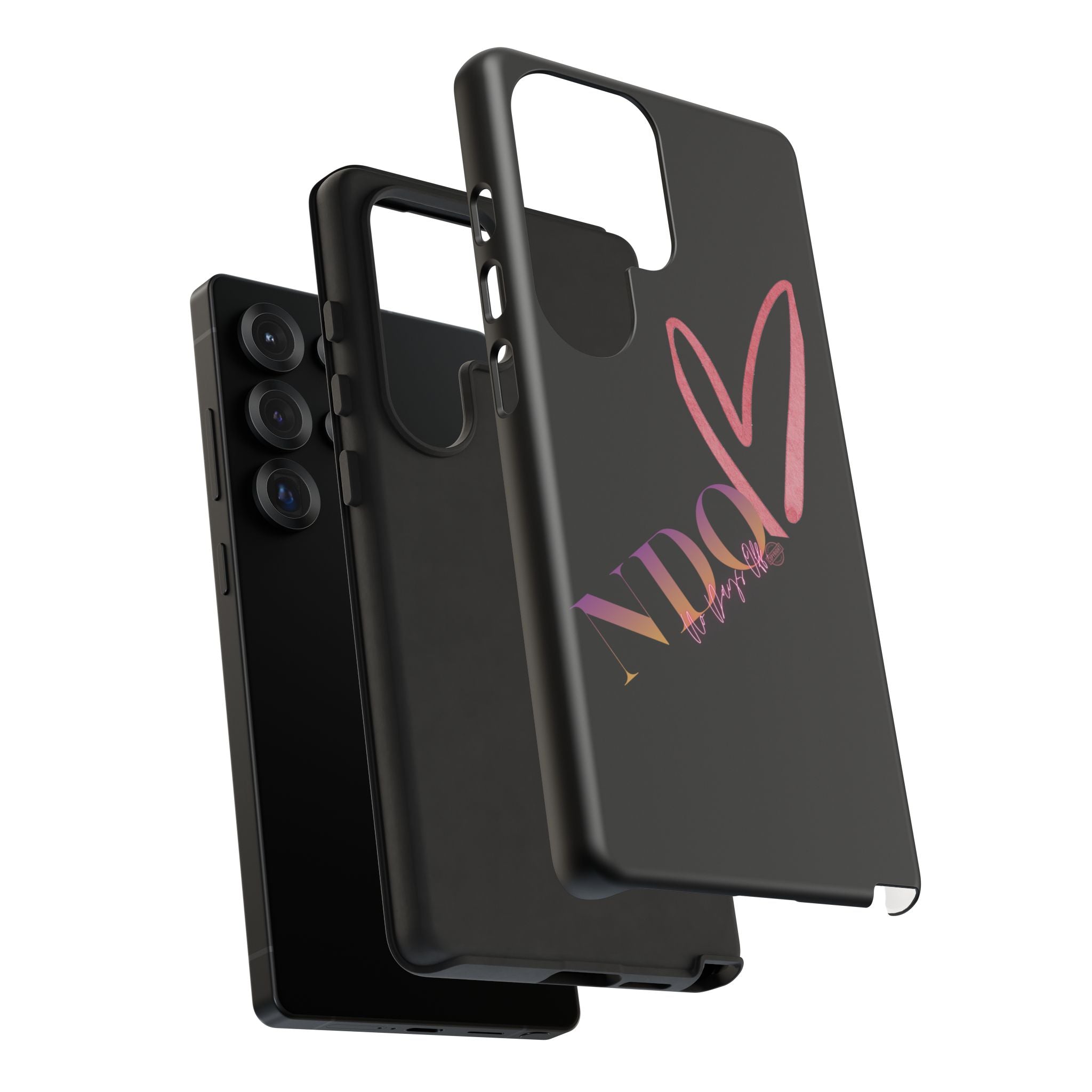 NDO Heart Phone Case – Slim Tough Protective iPhone Cover with Pink Heart Design