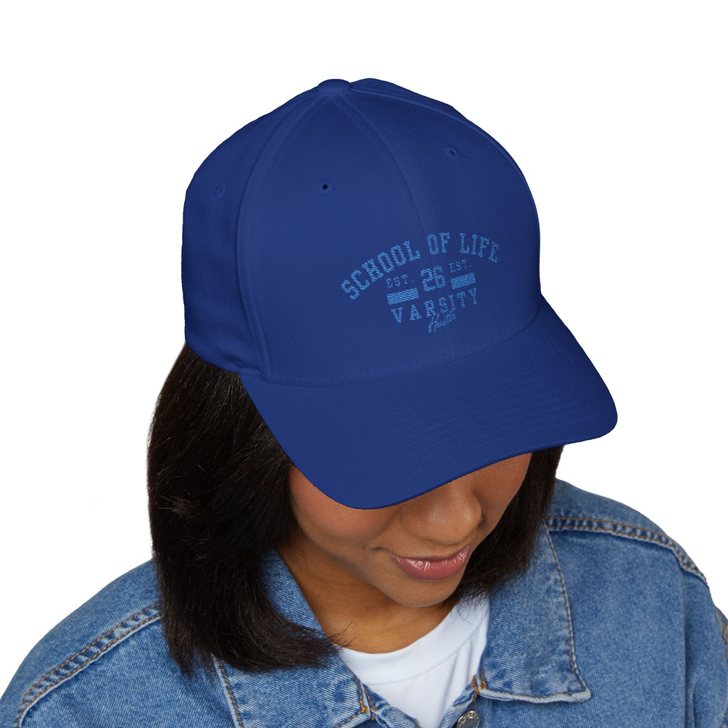 School of Life Varsity Cap — Embroidered Closed-Back Baseball Hat