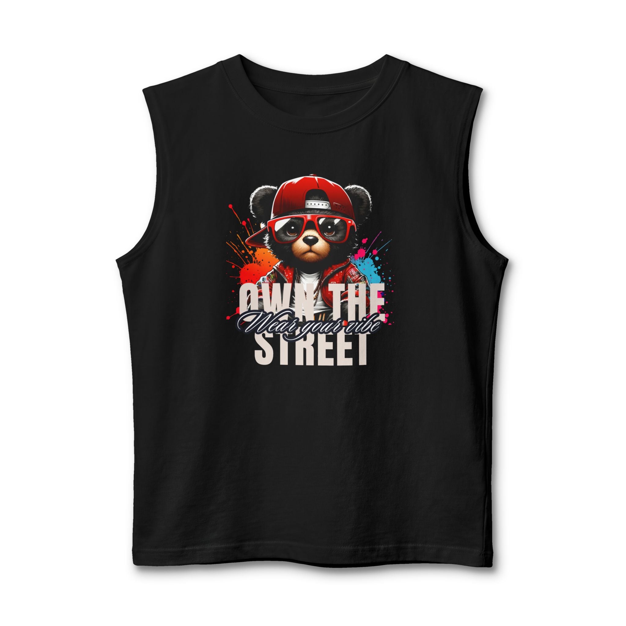Muscle Tank — "Own the Streets" Urban Bear Graphic Tank Top
