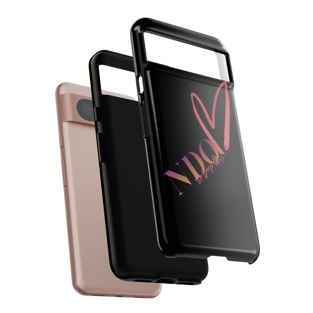 NDO Heart Phone Case – Slim Tough Protective iPhone Cover with Pink Heart Design