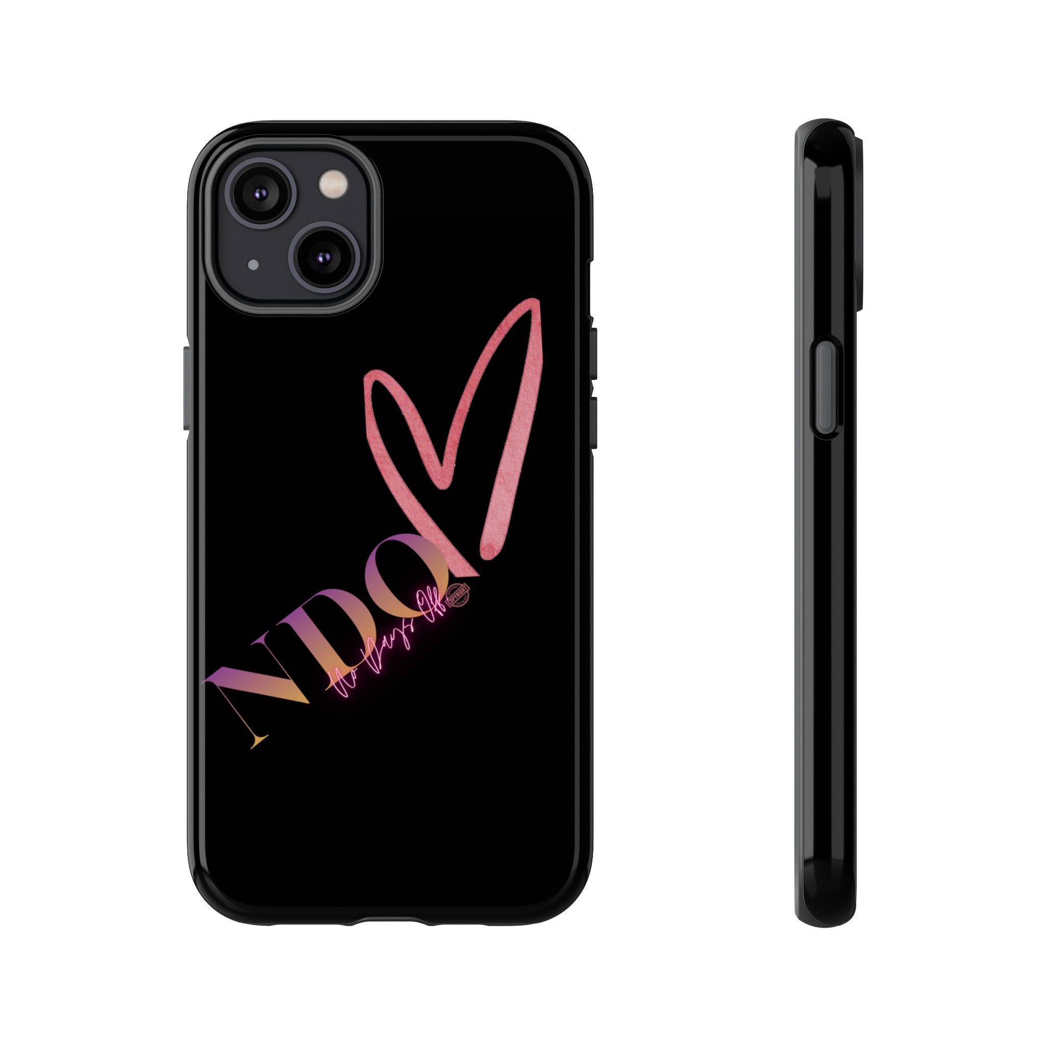 NDO Heart Phone Case – Slim Tough Protective iPhone Cover with Pink Heart Design