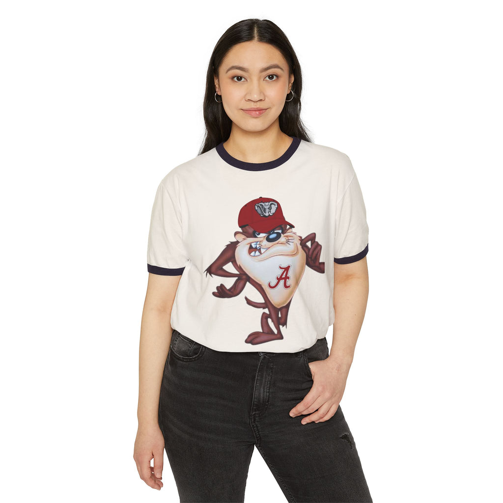 Alabama Ringer T-Shirt — Vintage Cartoon Mascot