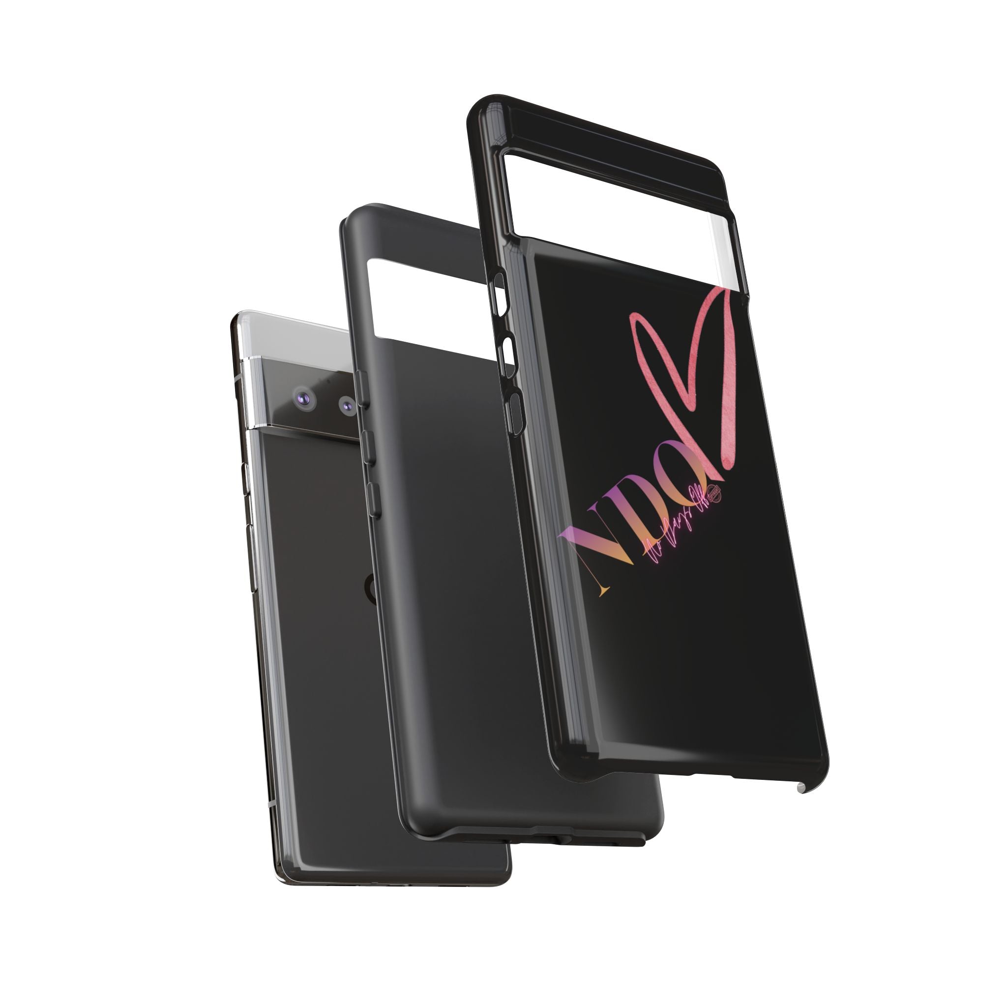 NDO Heart Phone Case – Slim Tough Protective iPhone Cover with Pink Heart Design