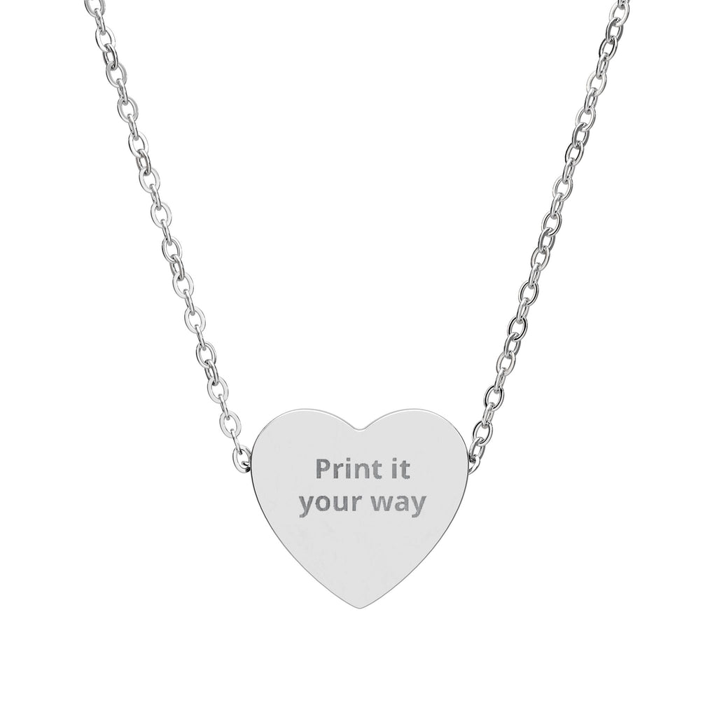 Engravable Heart Necklace — Personalized "Print it your way" Pendant