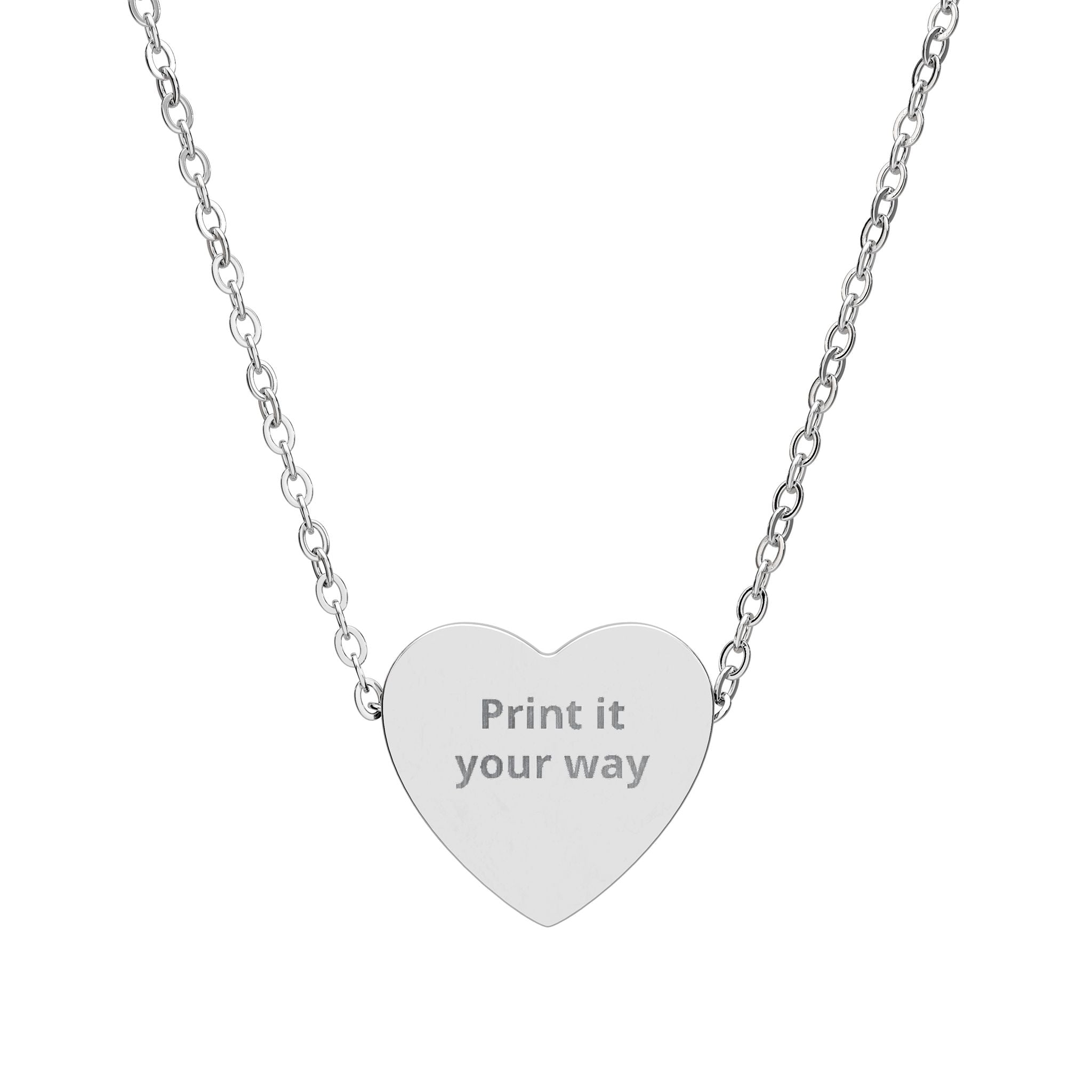 Engravable Heart Necklace — Personalized "Print it your way" Pendant