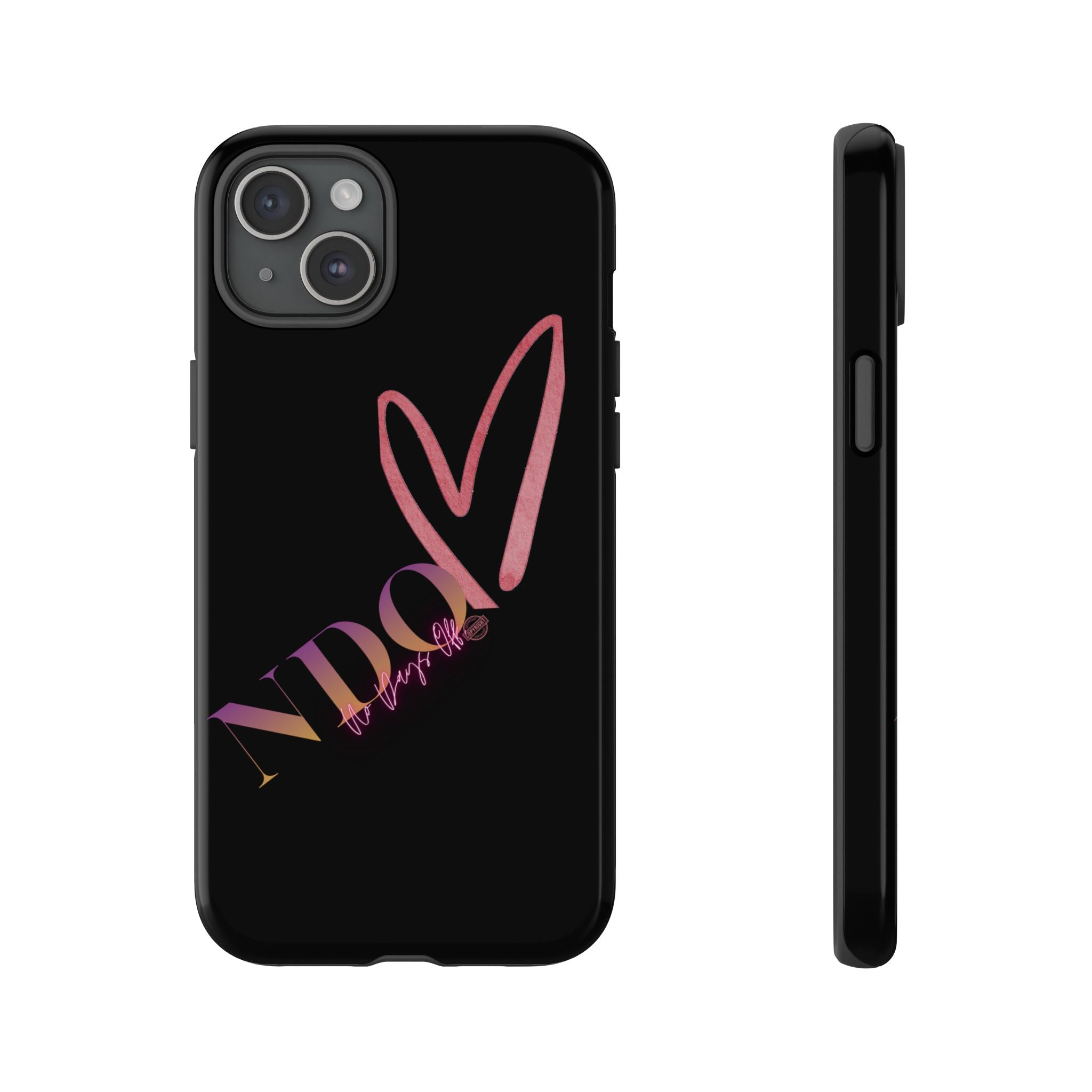 NDO Heart Phone Case – Slim Tough Protective iPhone Cover with Pink Heart Design