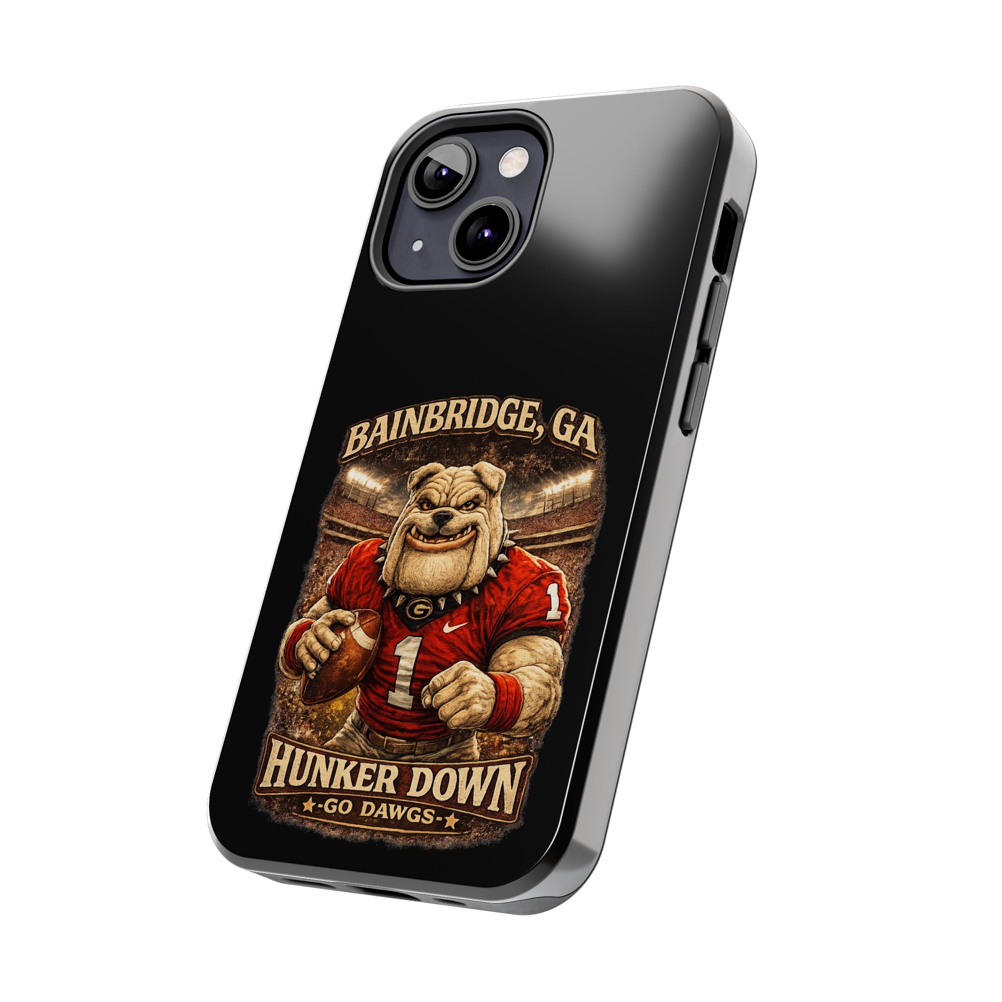 Bainbridge GA Bulldog Football Tough Phone Case — "Hunker Down" Game Day Protector