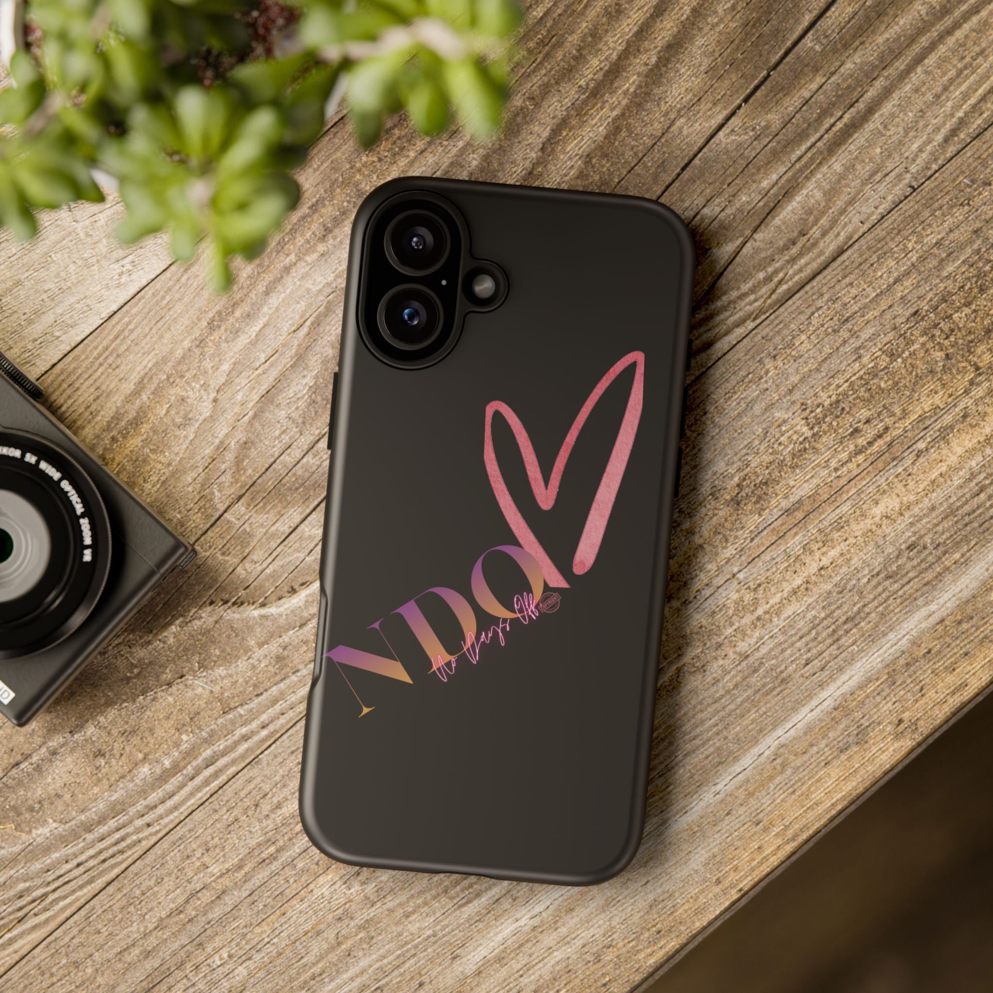 NDO Heart Phone Case – Slim Tough Protective iPhone Cover with Pink Heart Design